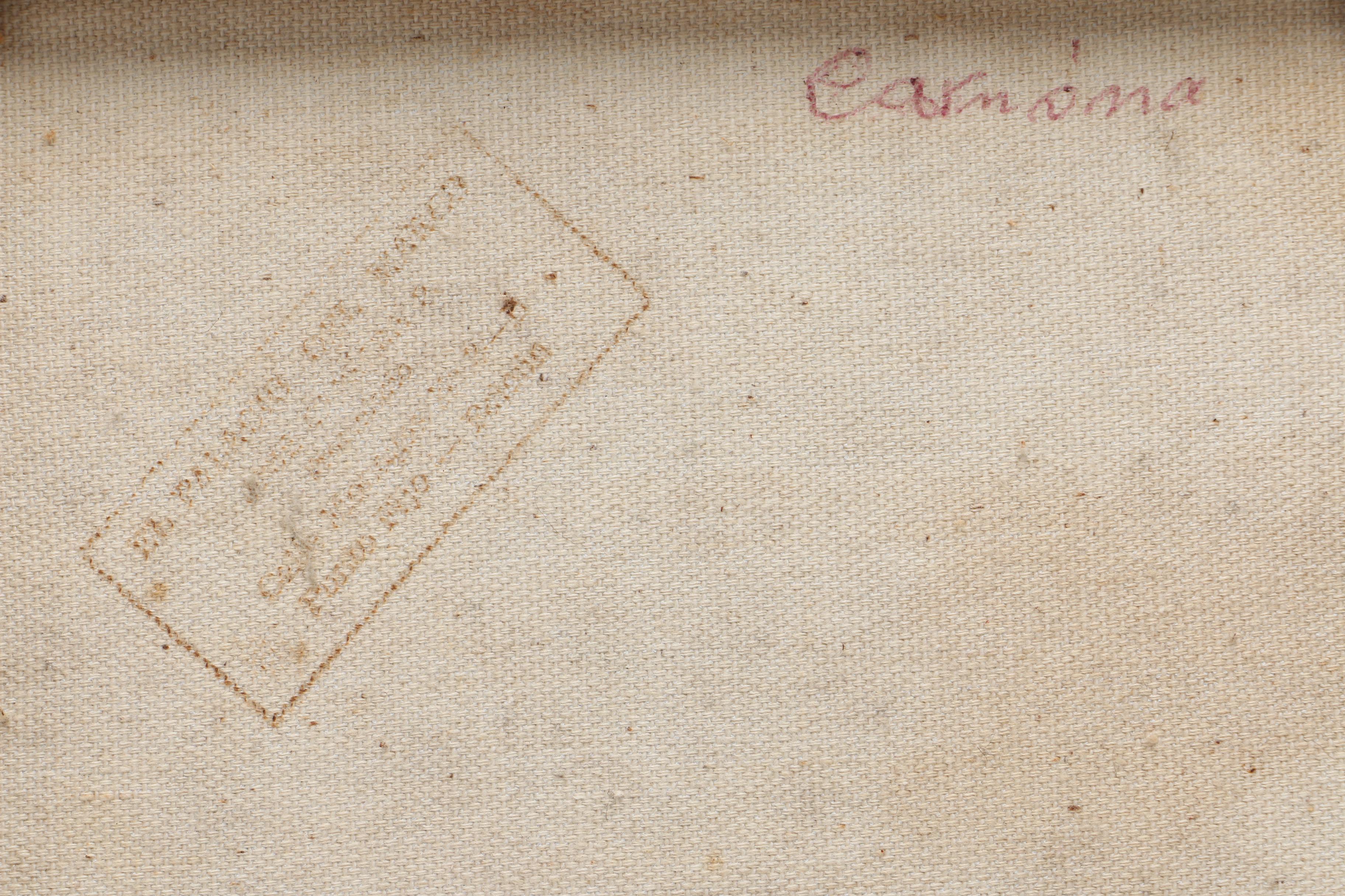 Vintage Oil on Canvas Painting of Waves Crashing on Rocks