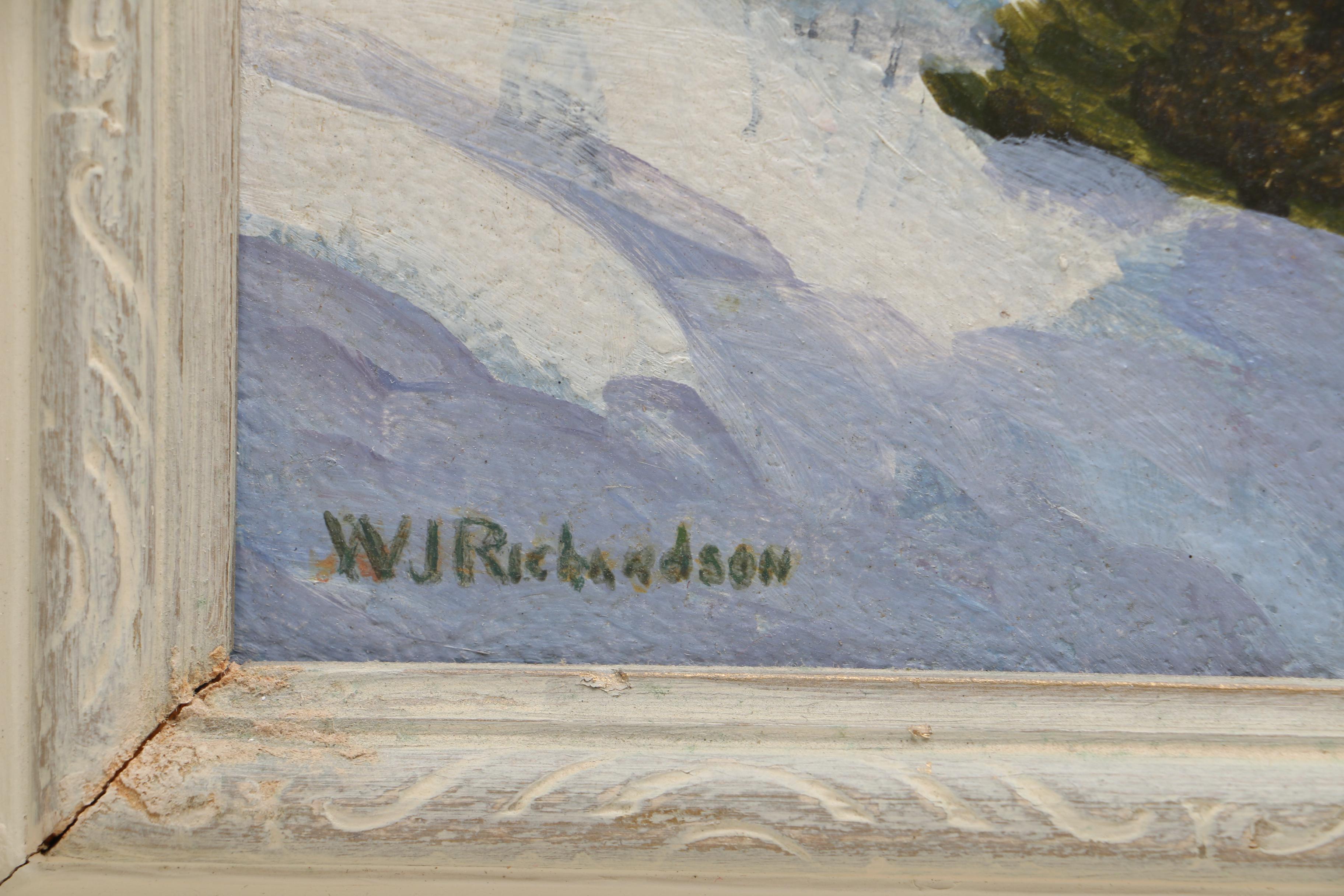 W. J. Richardson Oil Painting on Board of Winter Landscape