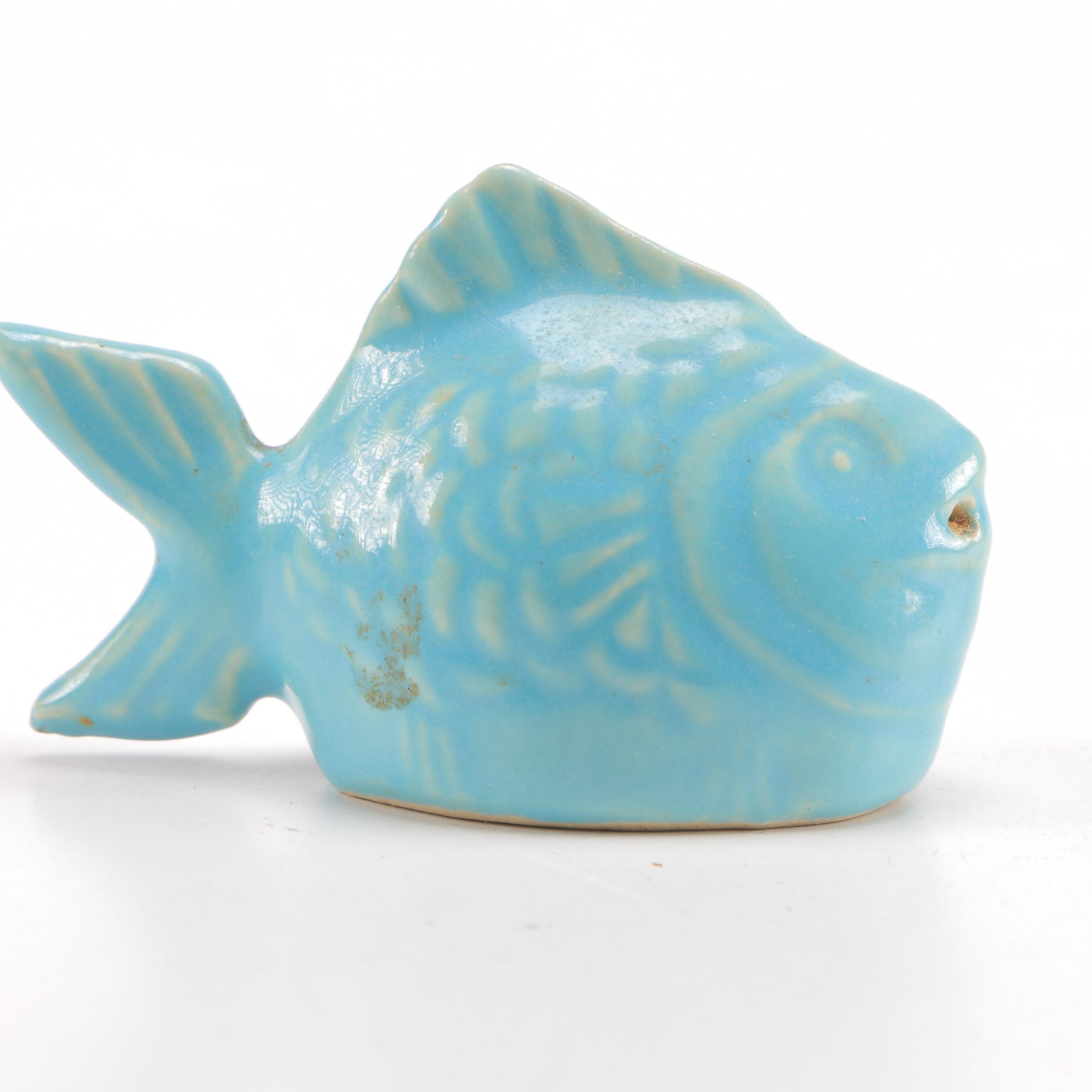 Set of Vintage Fish Shaped Salt Pepper Shakers