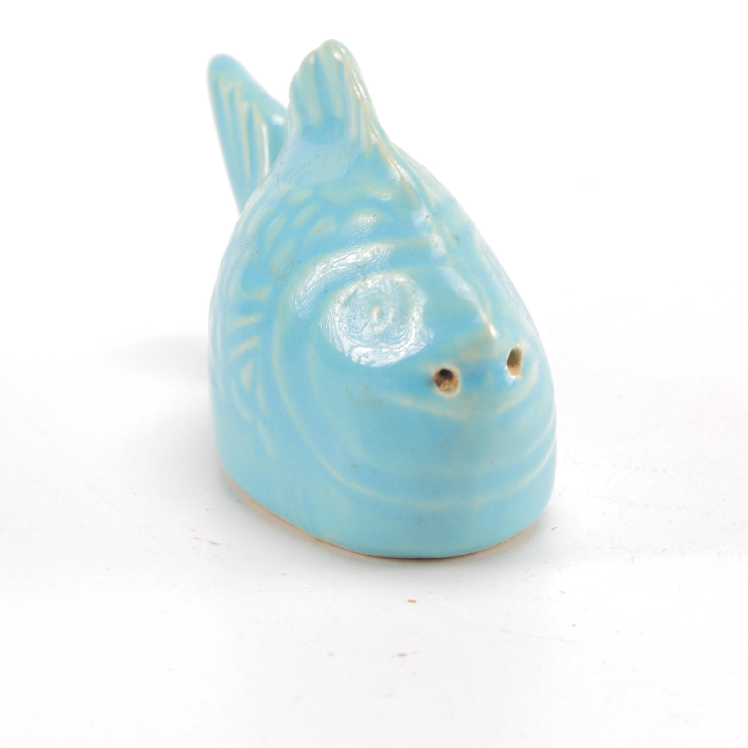 Set of Vintage Fish Shaped Salt Pepper Shakers