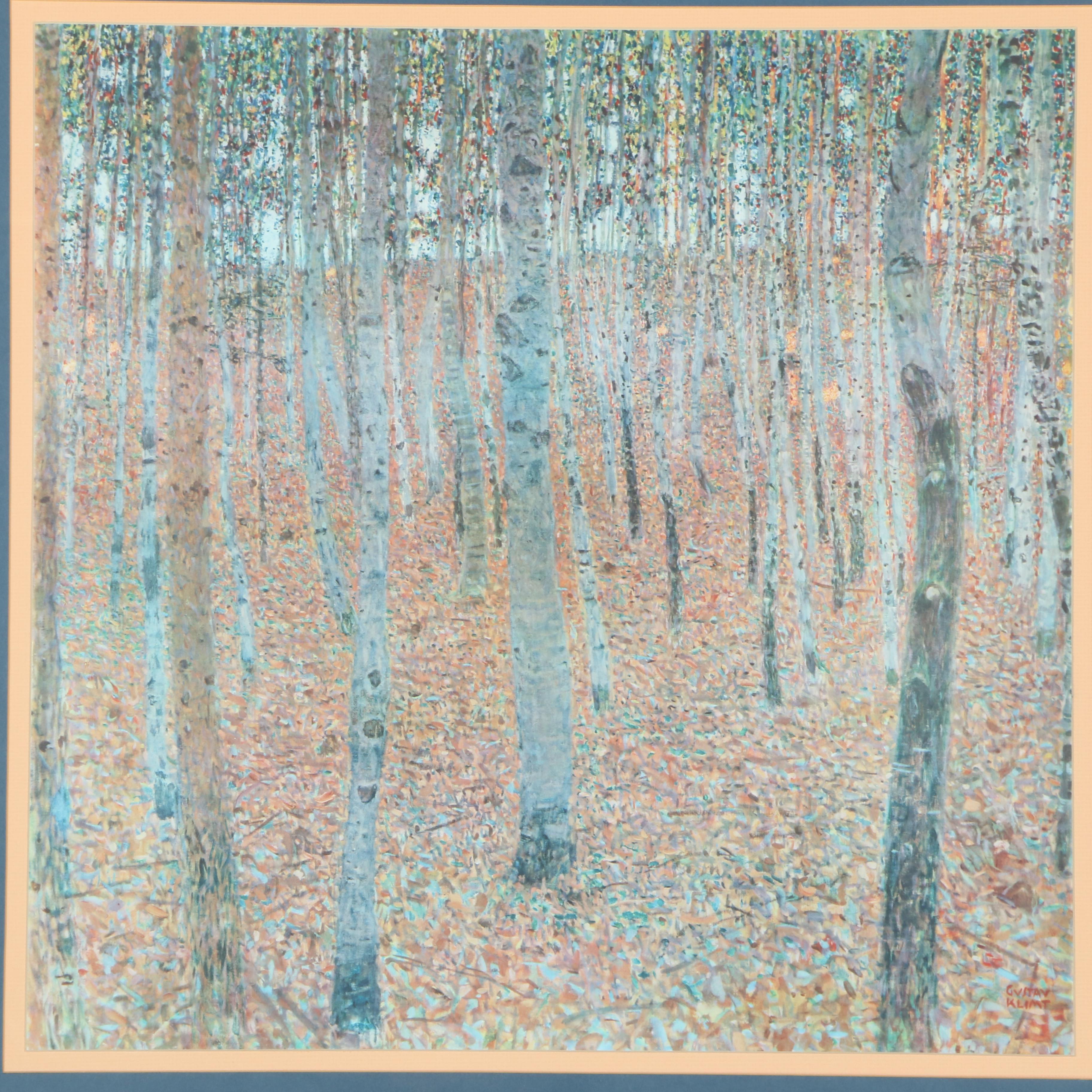 After Gustav Klimt Giclee on Paper of "Beech Grove I"