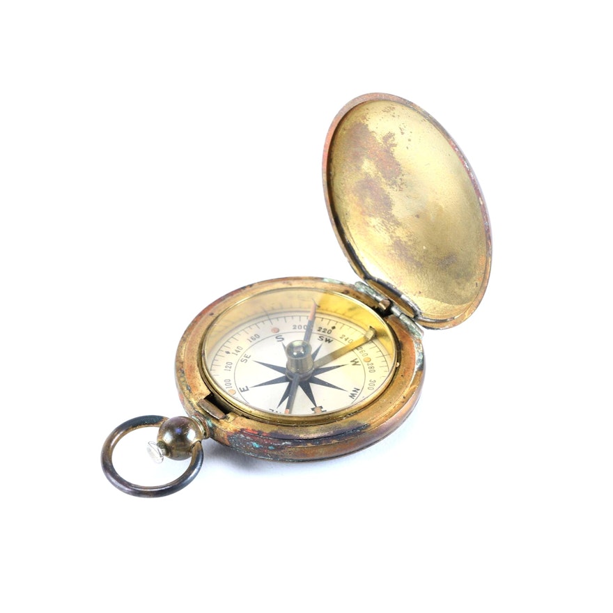 World War II Era Brass U.S. Military Pocket Compass