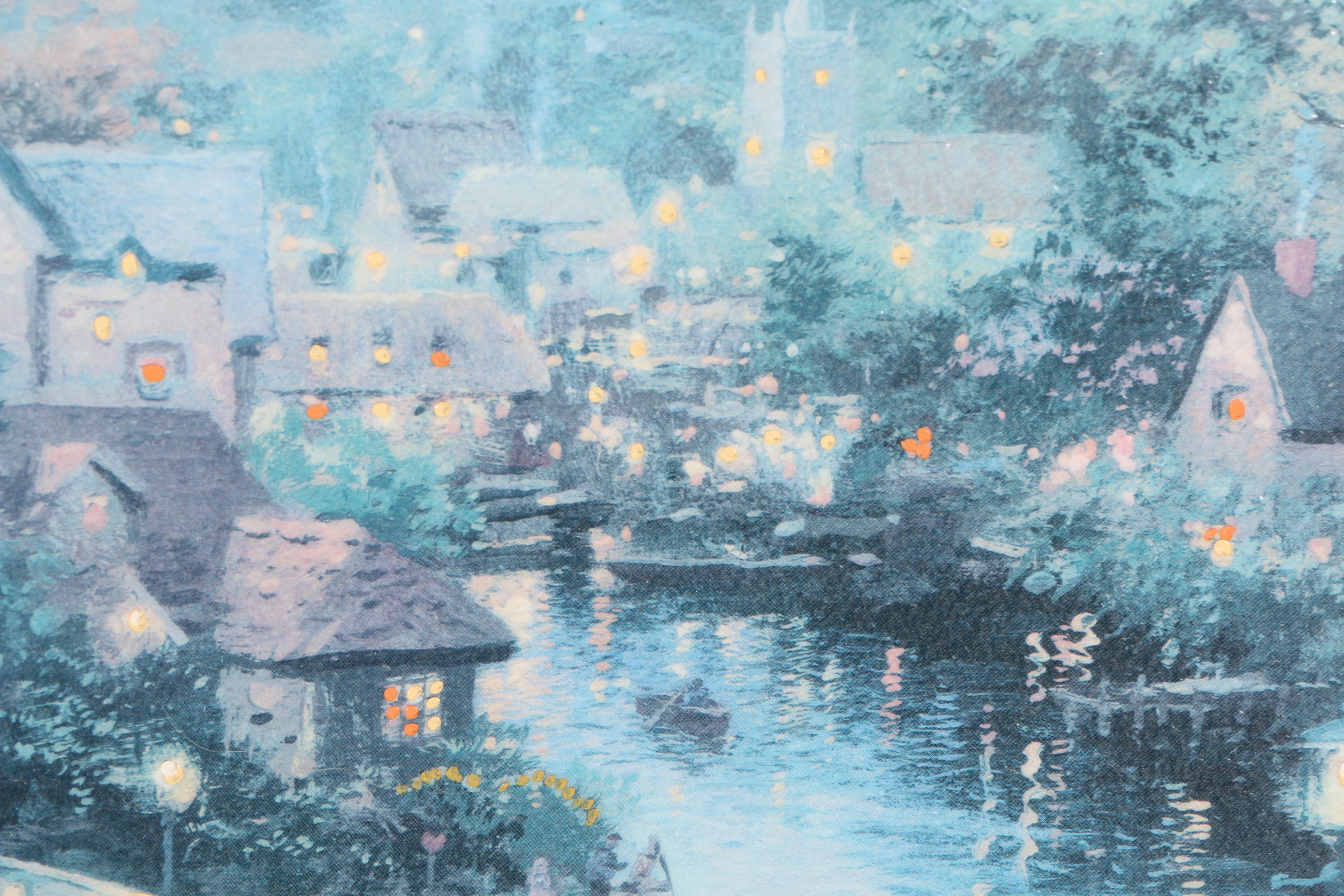 Thomas Kinkade Limited Edition Embellished Offset Lithograph "Lamplight Village"