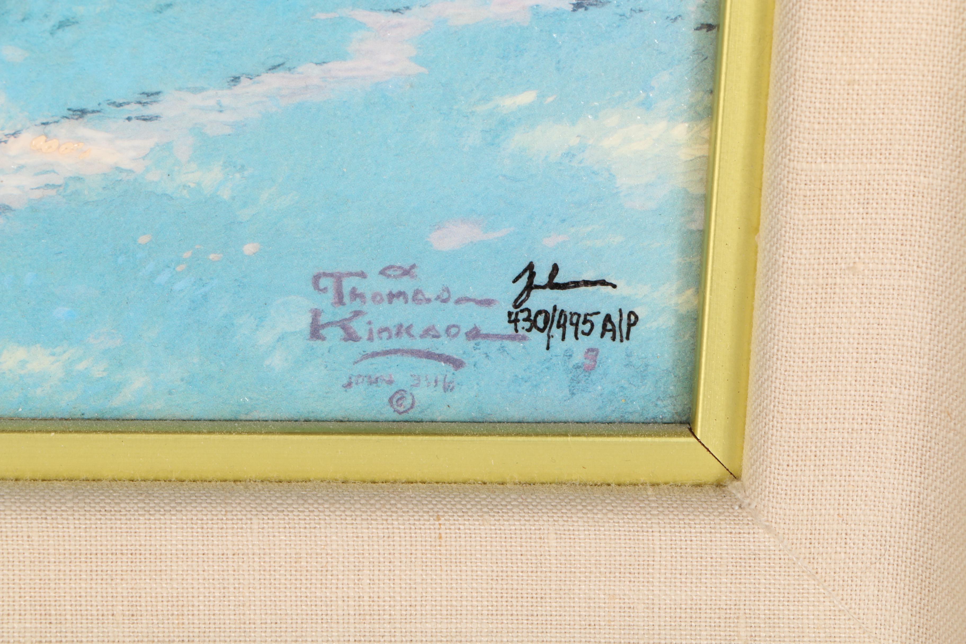 Thomas Kinkade Limited Edition Embellished Offset Lithograph "Lamplight Village"