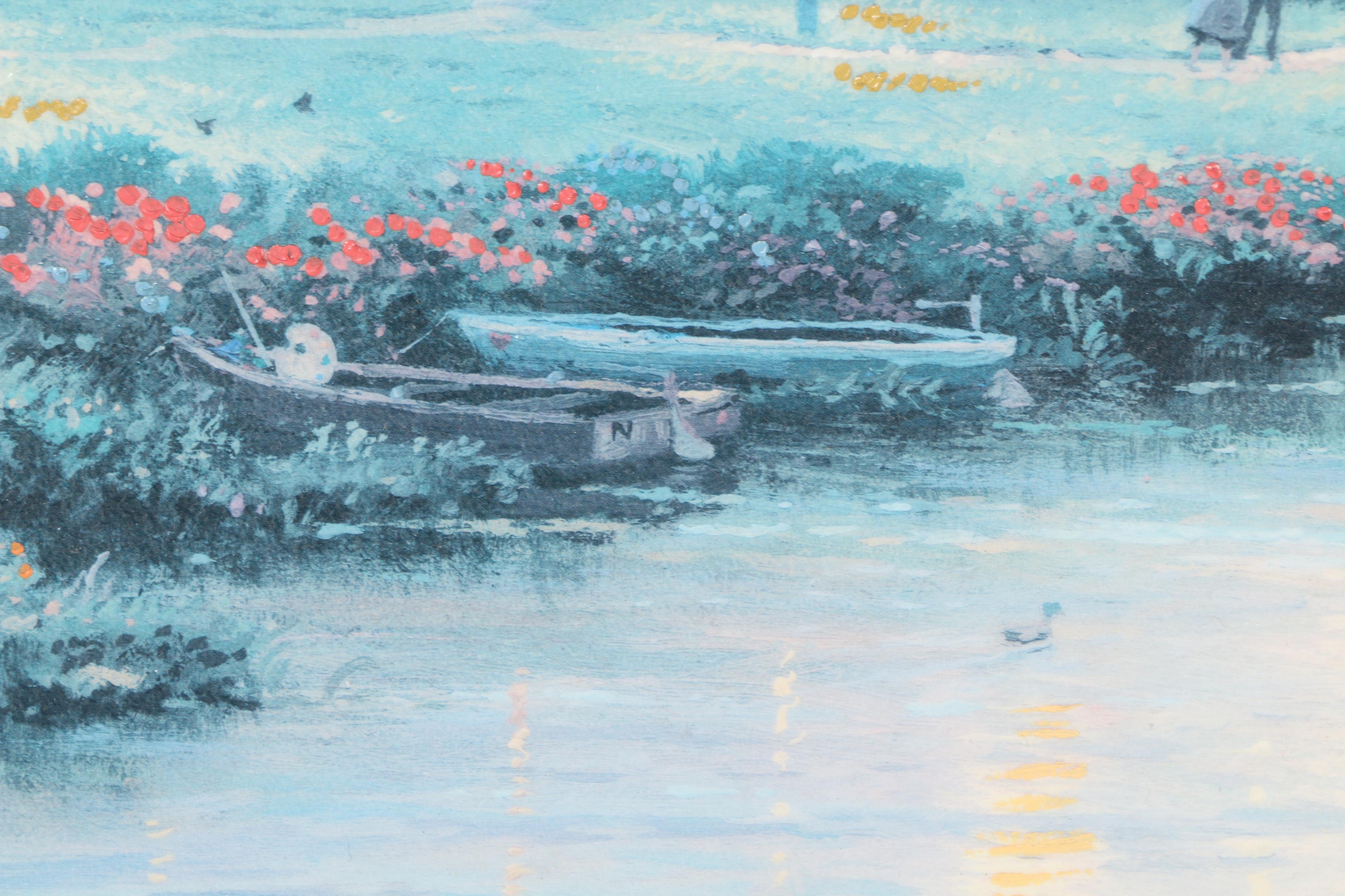 Thomas Kinkade Limited Edition Embellished Offset Lithograph "Lamplight Village"