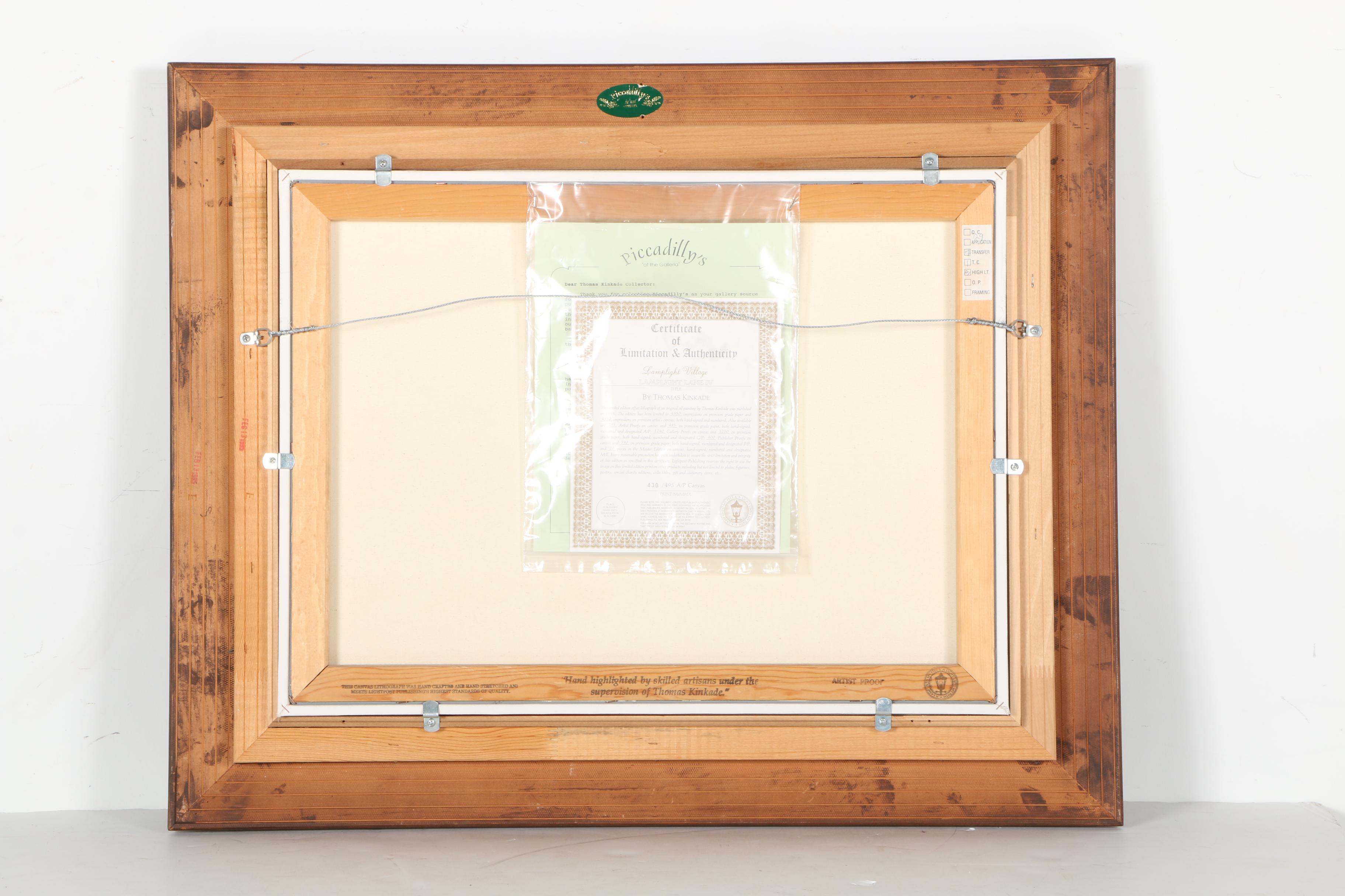 Thomas Kinkade Limited Edition Embellished Offset Lithograph "Lamplight Village"