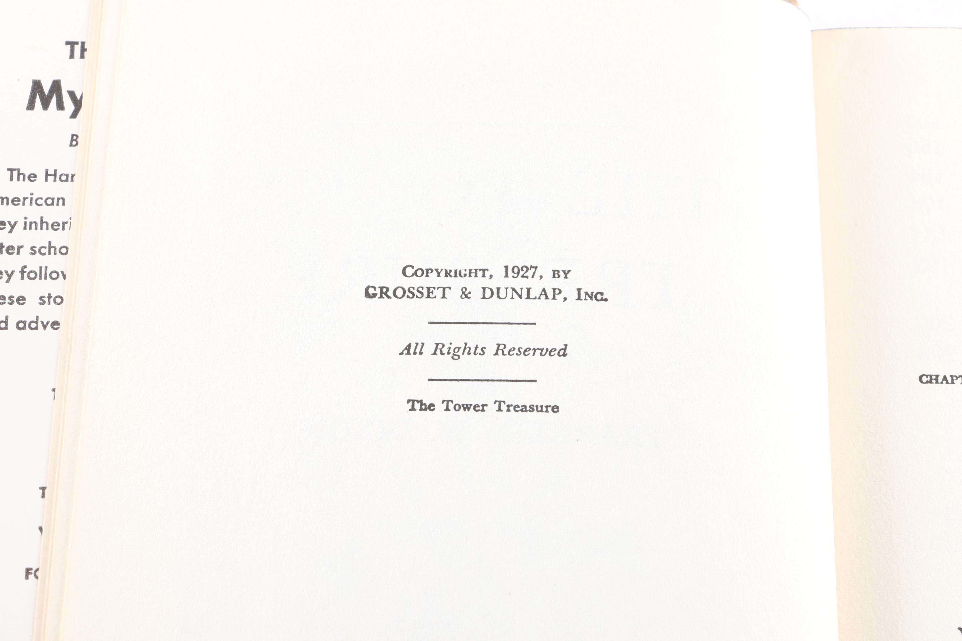 1954 Hardy Boys Novel "The Tower Treasure"