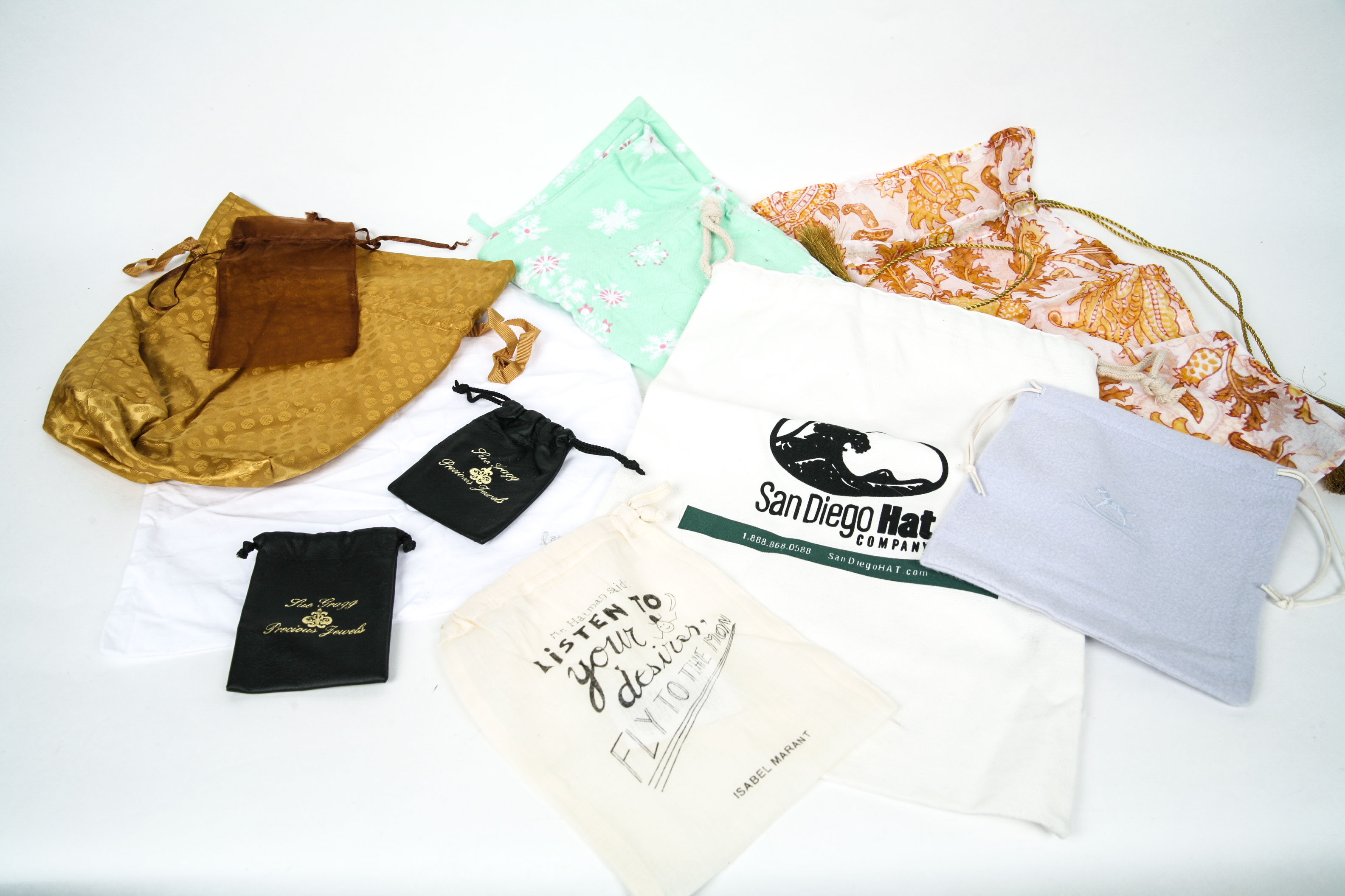 Collection of Fabric Dust Bags Including Tory Burch