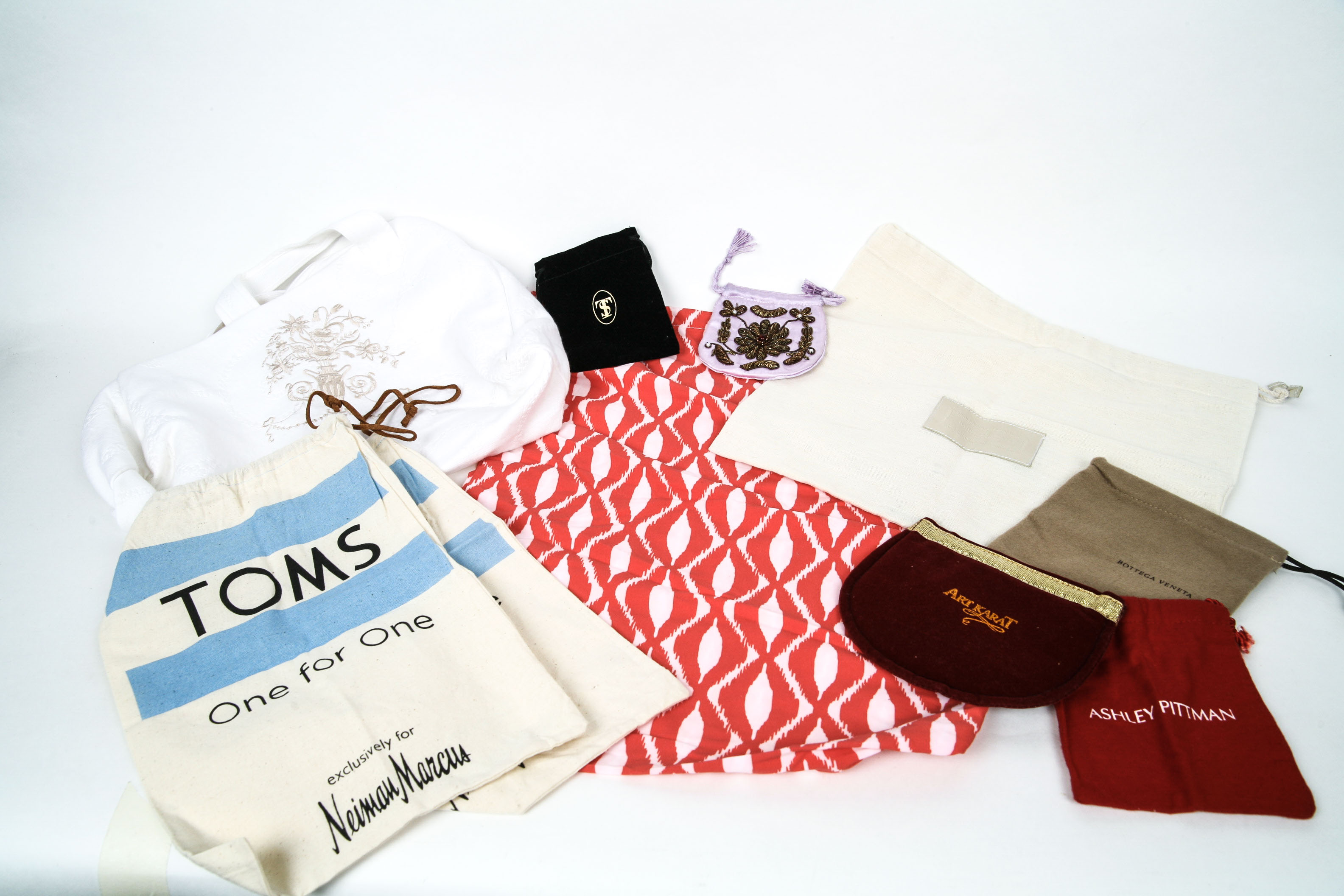 Collection of Fabric Dust Bags Including Tory Burch