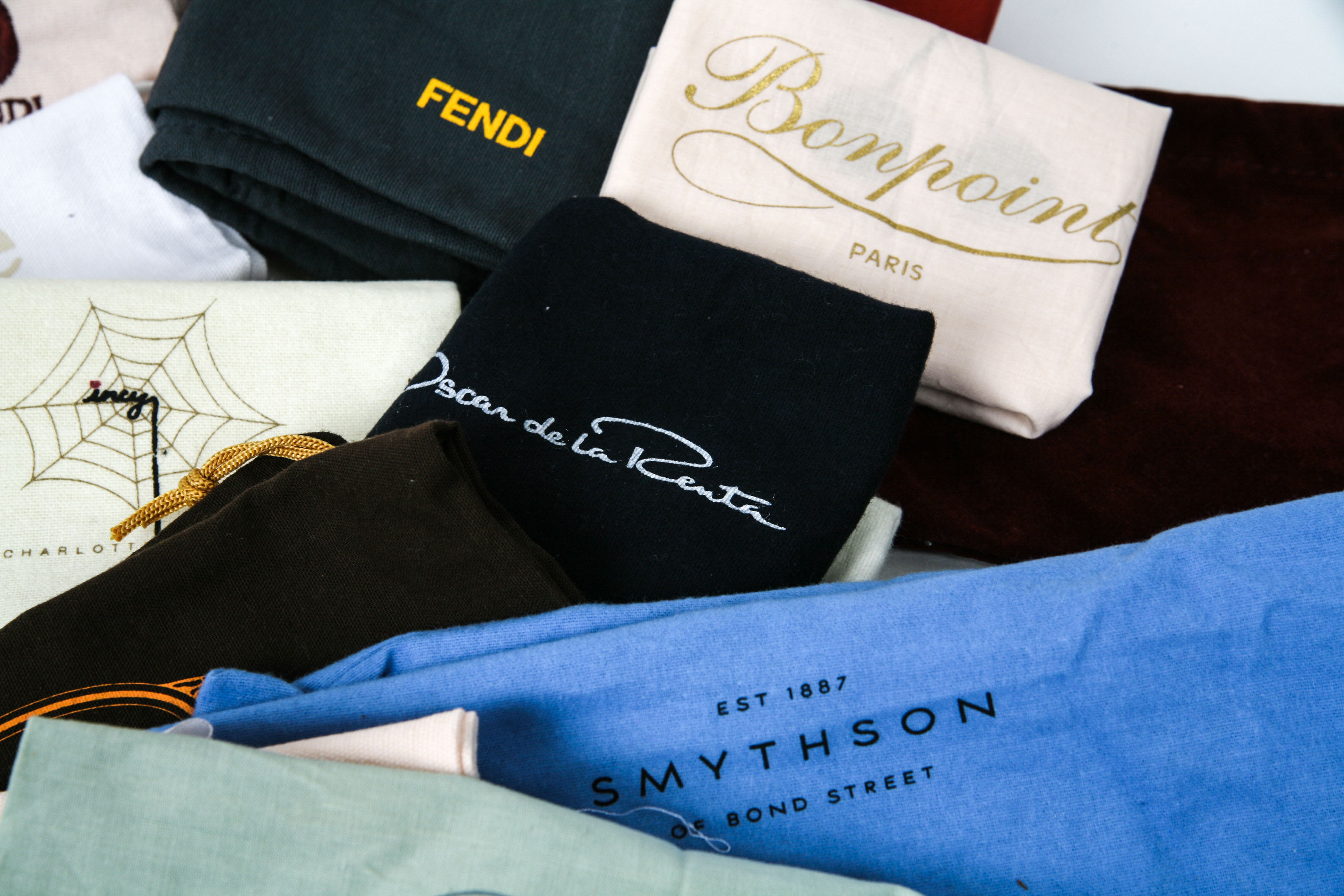 Assortment of Designer Handbag Dust Covers