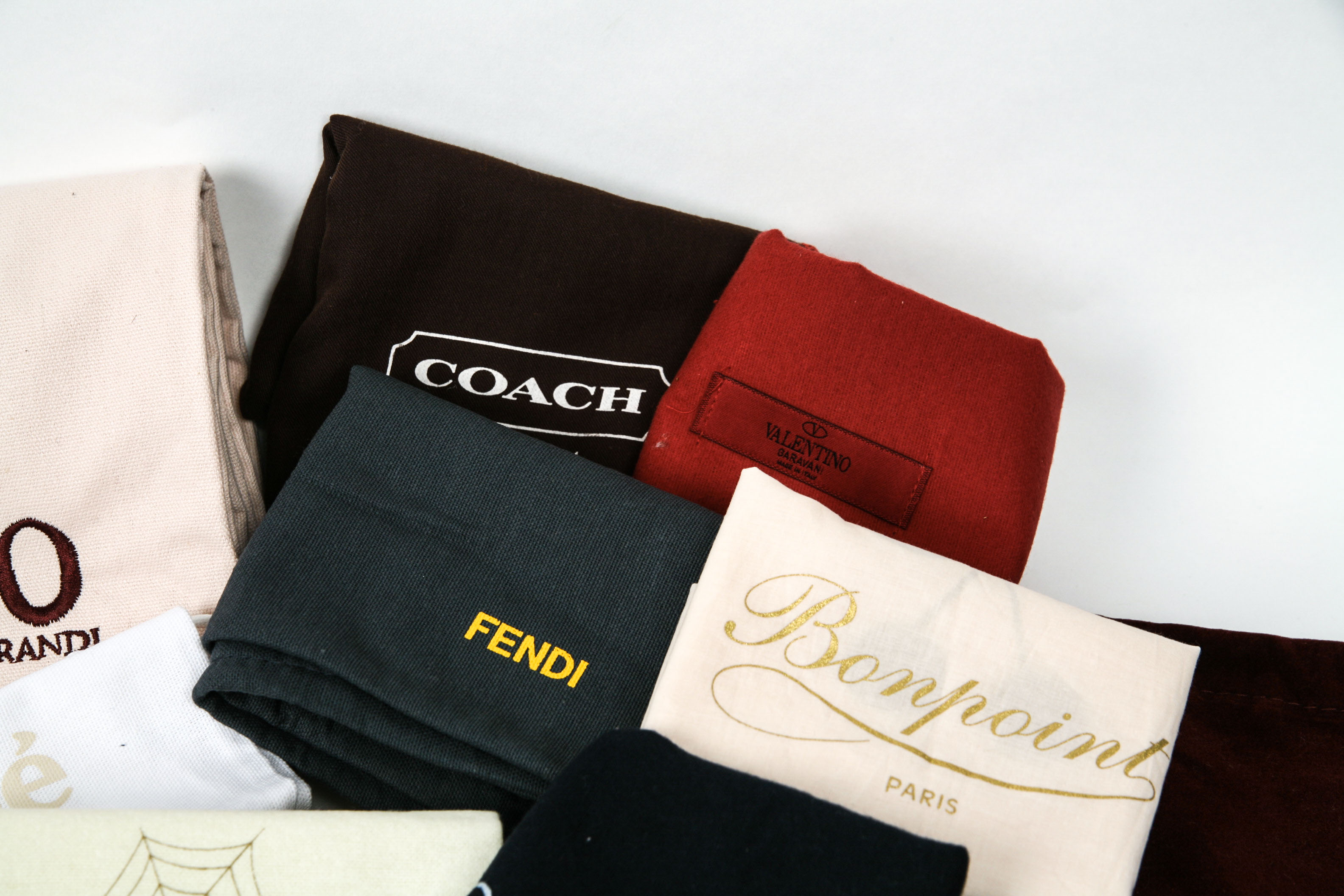 Assortment of Designer Handbag Dust Covers