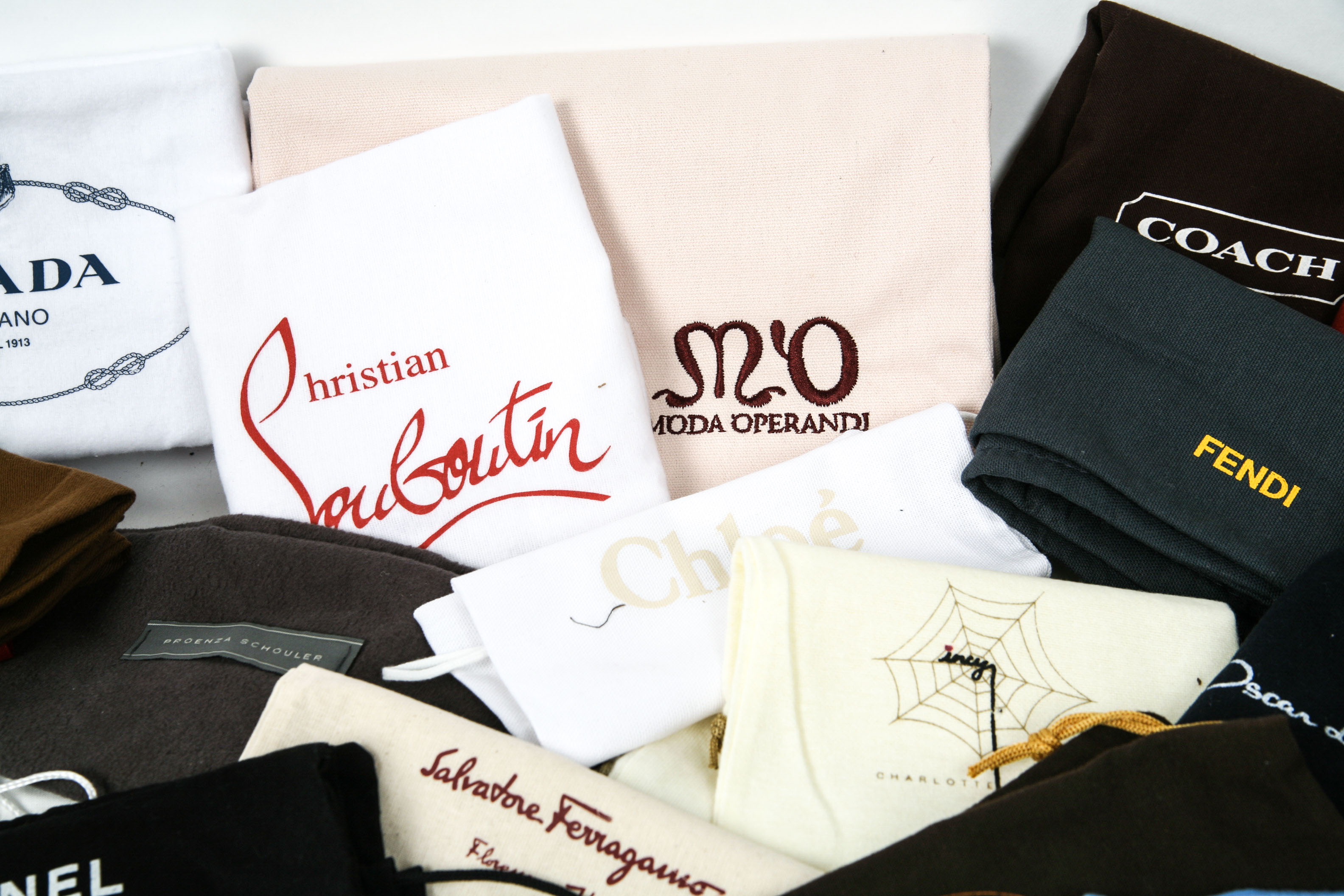 Assortment of Designer Handbag Dust Covers