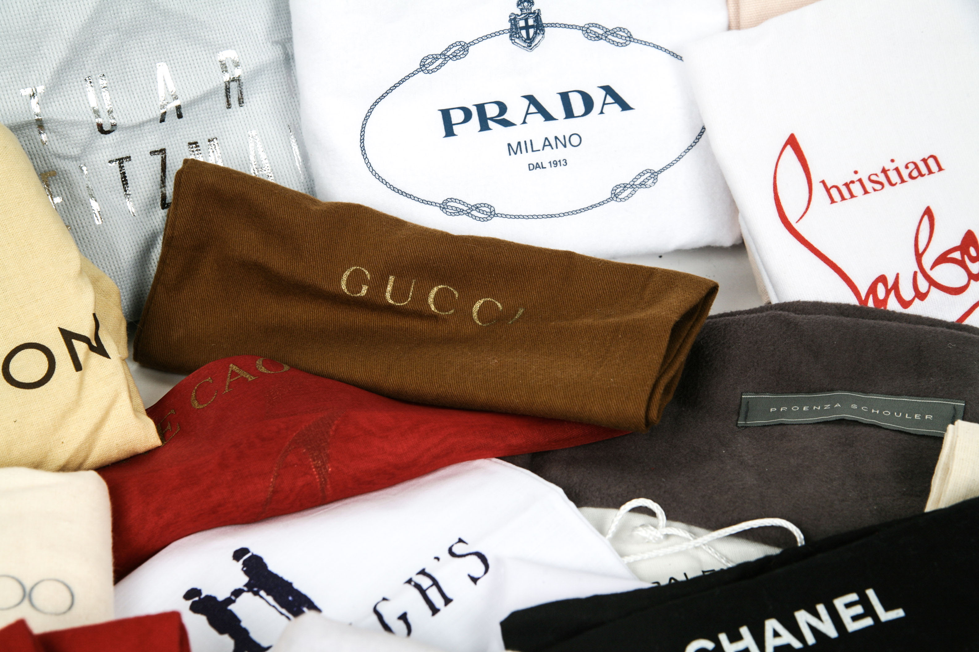 Assortment of Designer Handbag Dust Covers