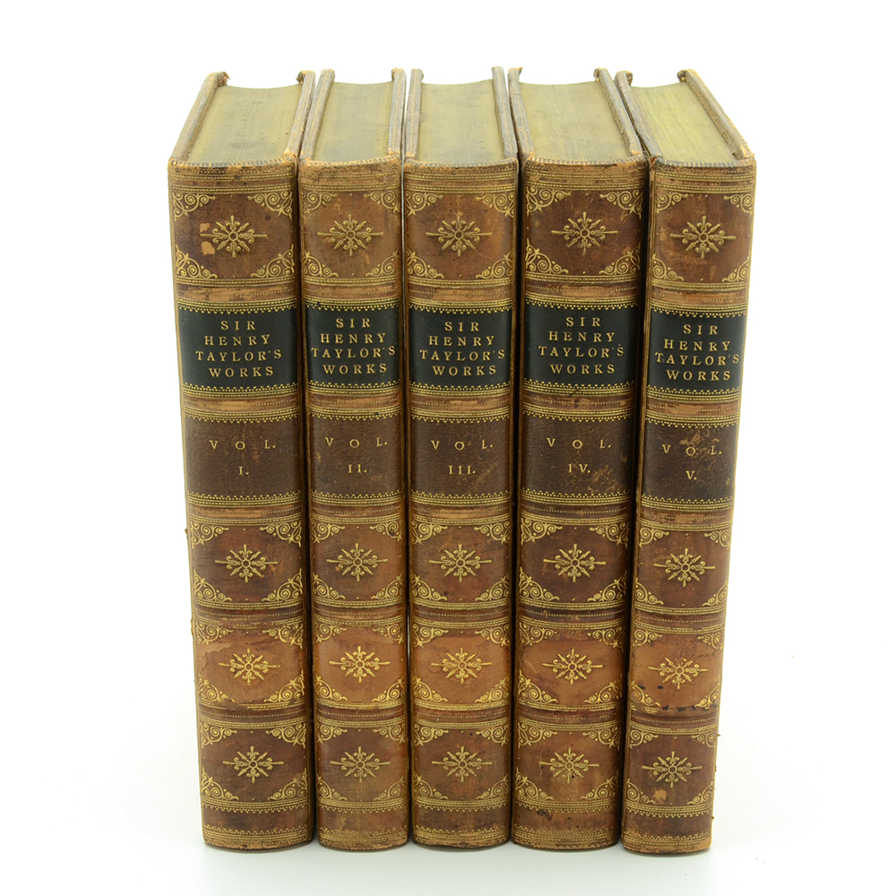 1877-1878 Complete Five-Volume Set of "Works of Sir Henry Taylor"