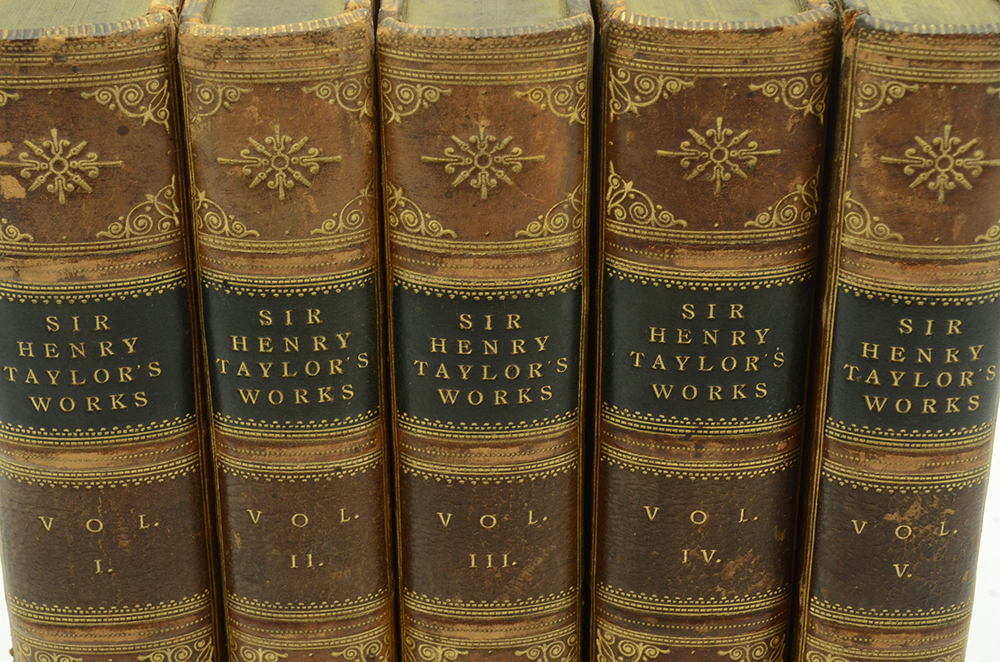 1877-1878 Complete Five-Volume Set of "Works of Sir Henry Taylor"