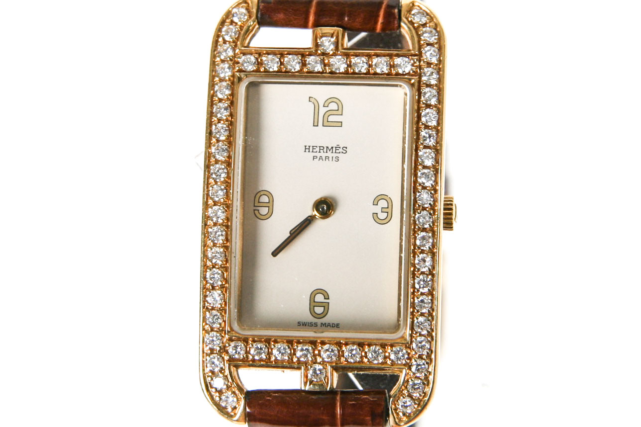 Hermès 18K Yellow Gold and 1.00 CTW Diamond Women's Watch