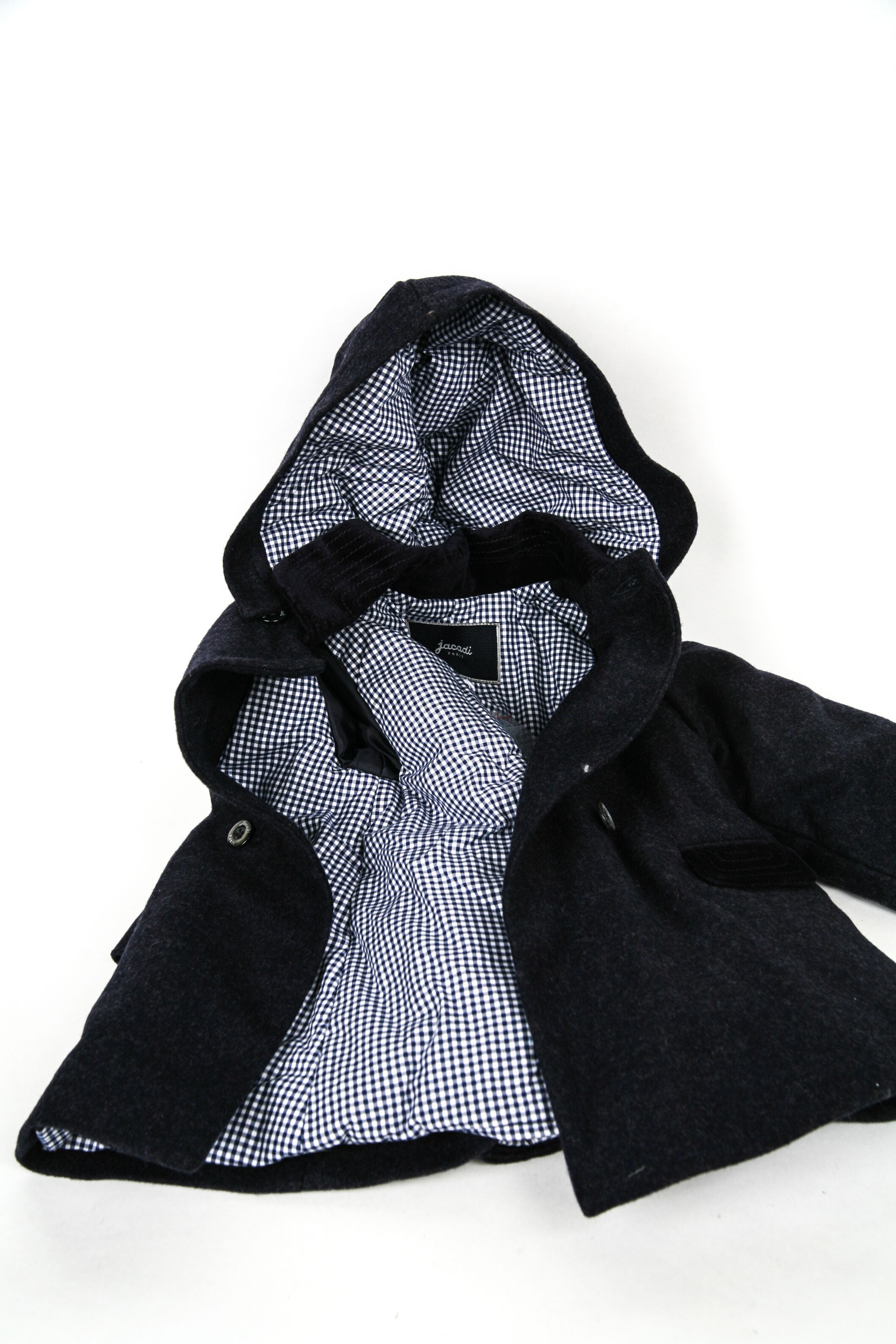 Jacadi Child's Wool Blend Coat in Navy Blue 12M