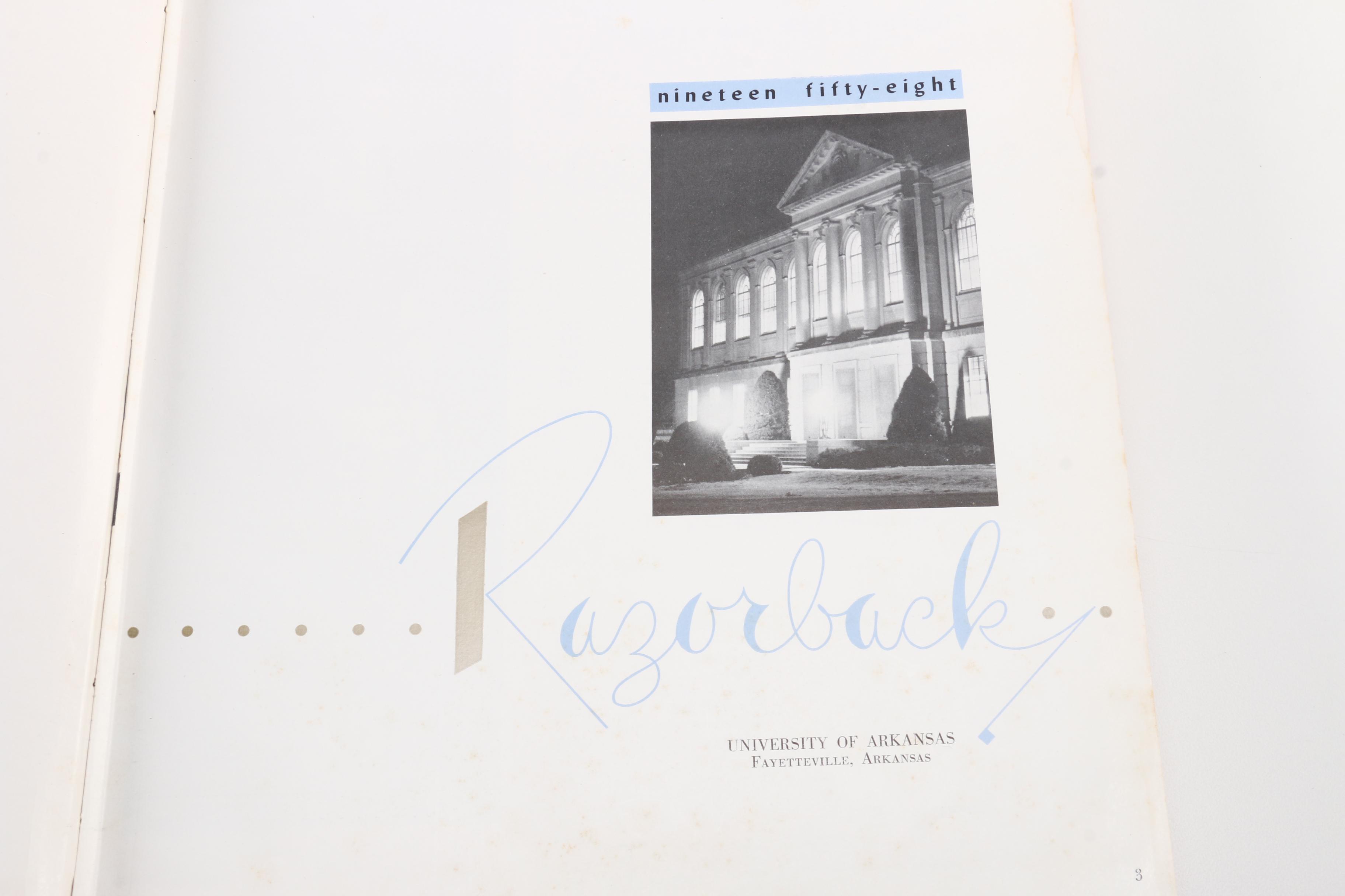 1958 University of Arkansas Yearbook