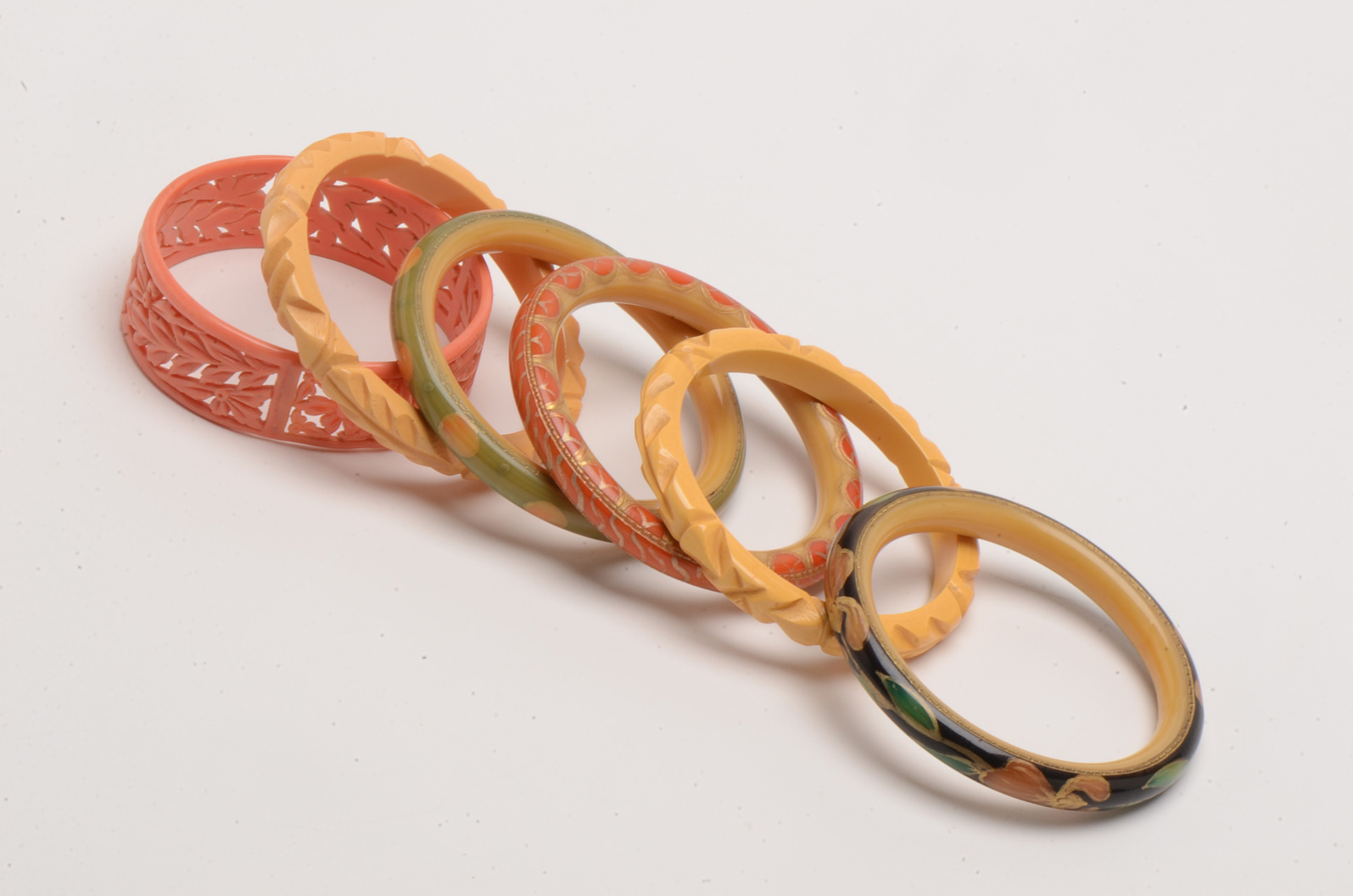 Collection of Vintage Resin Fashion Bangle Bracelets