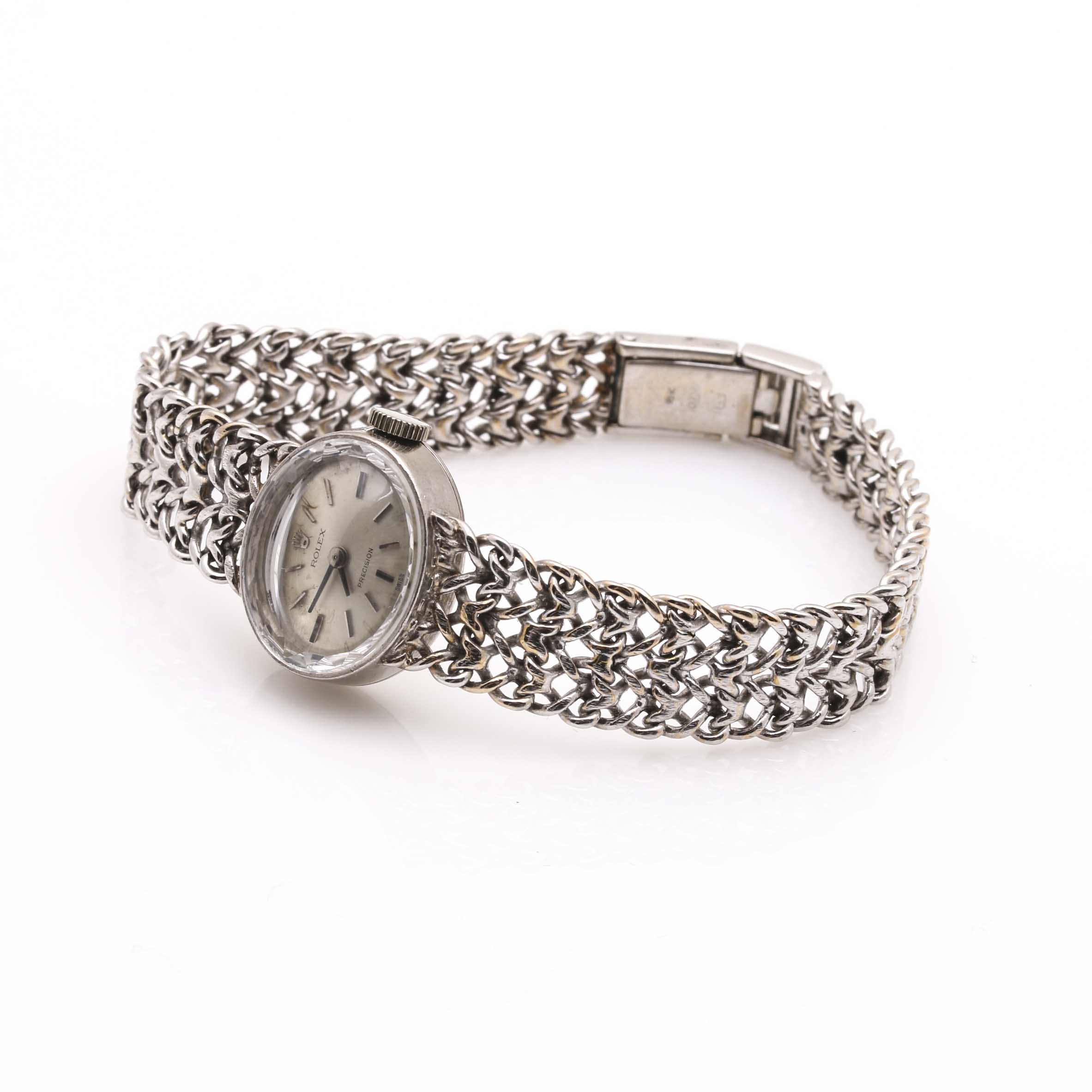 18K White Gold Rolex Precision Watch