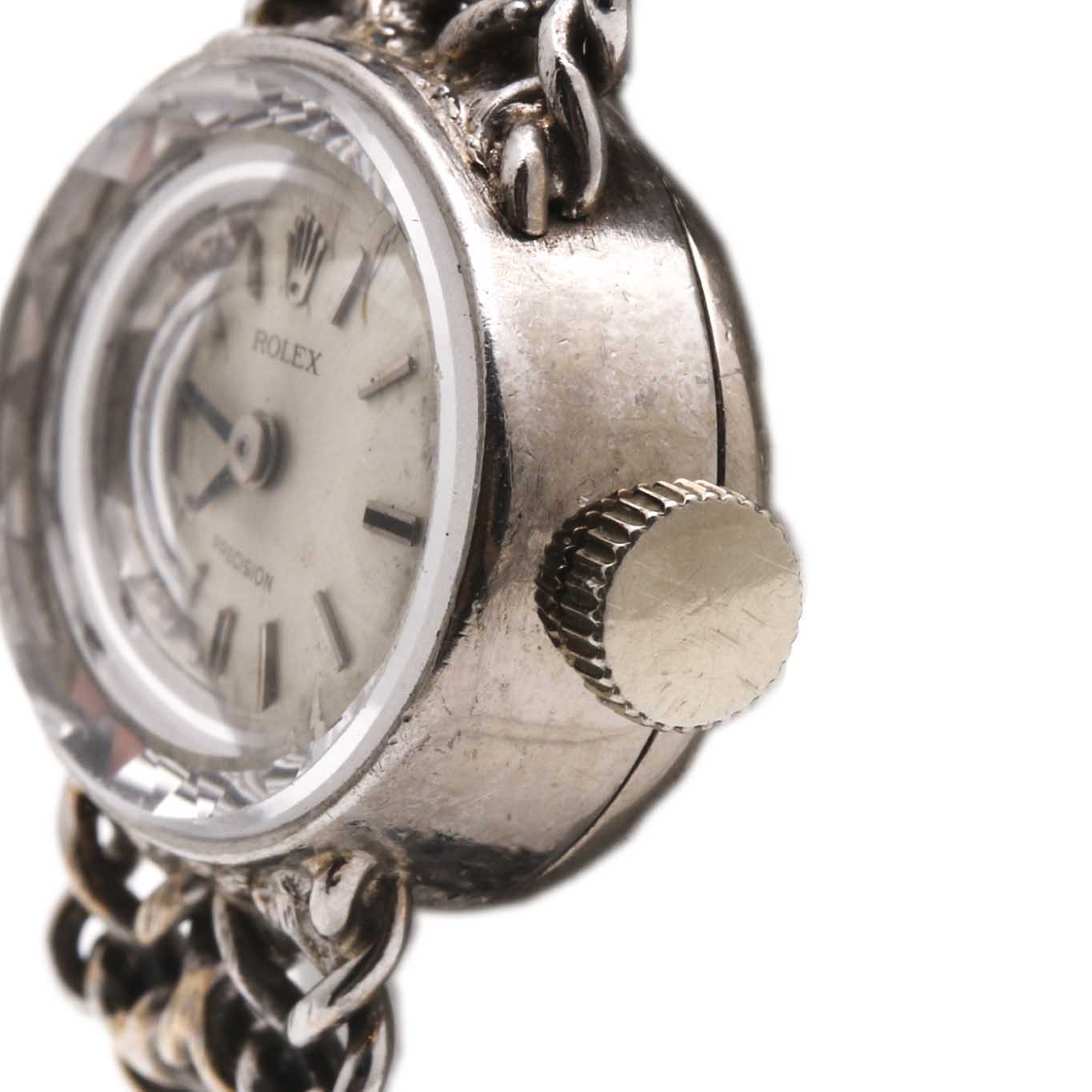 18K White Gold Rolex Precision Watch