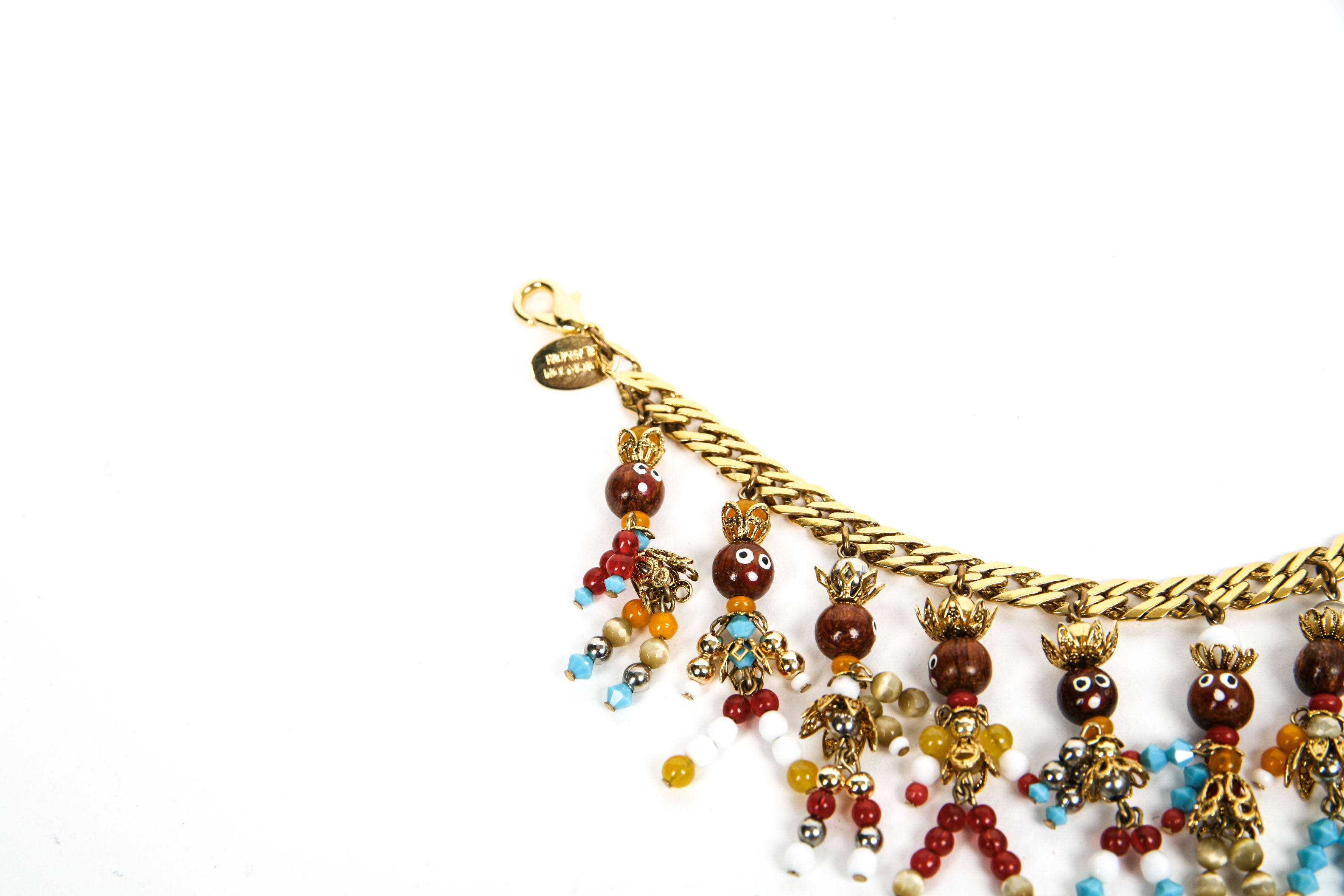 Whimsical Beaded and Chain Bracelet by Tory Burch and Erickson Beamon