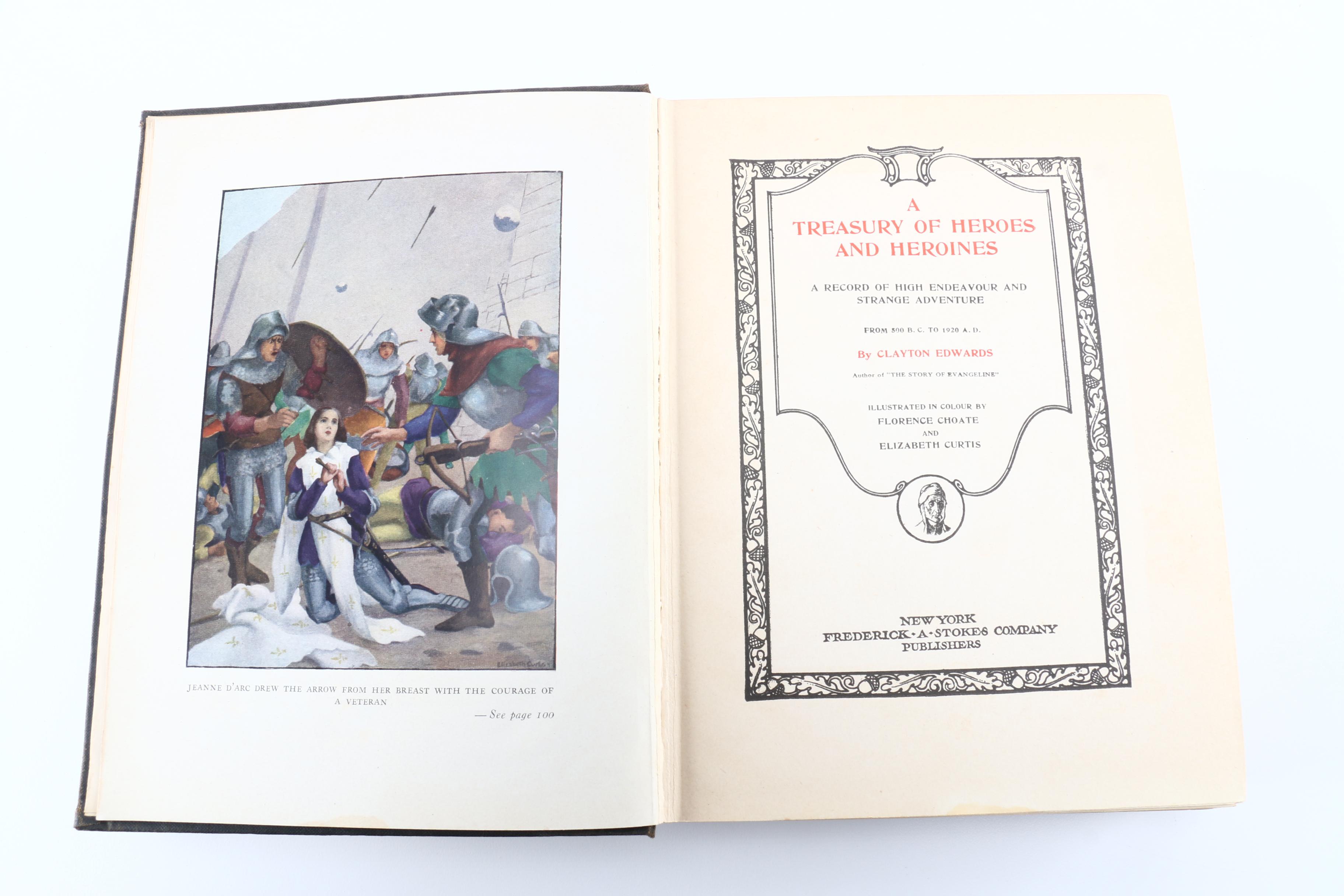 1920 "A Treasury of Heroes and Heroines" by Clayton Edwards