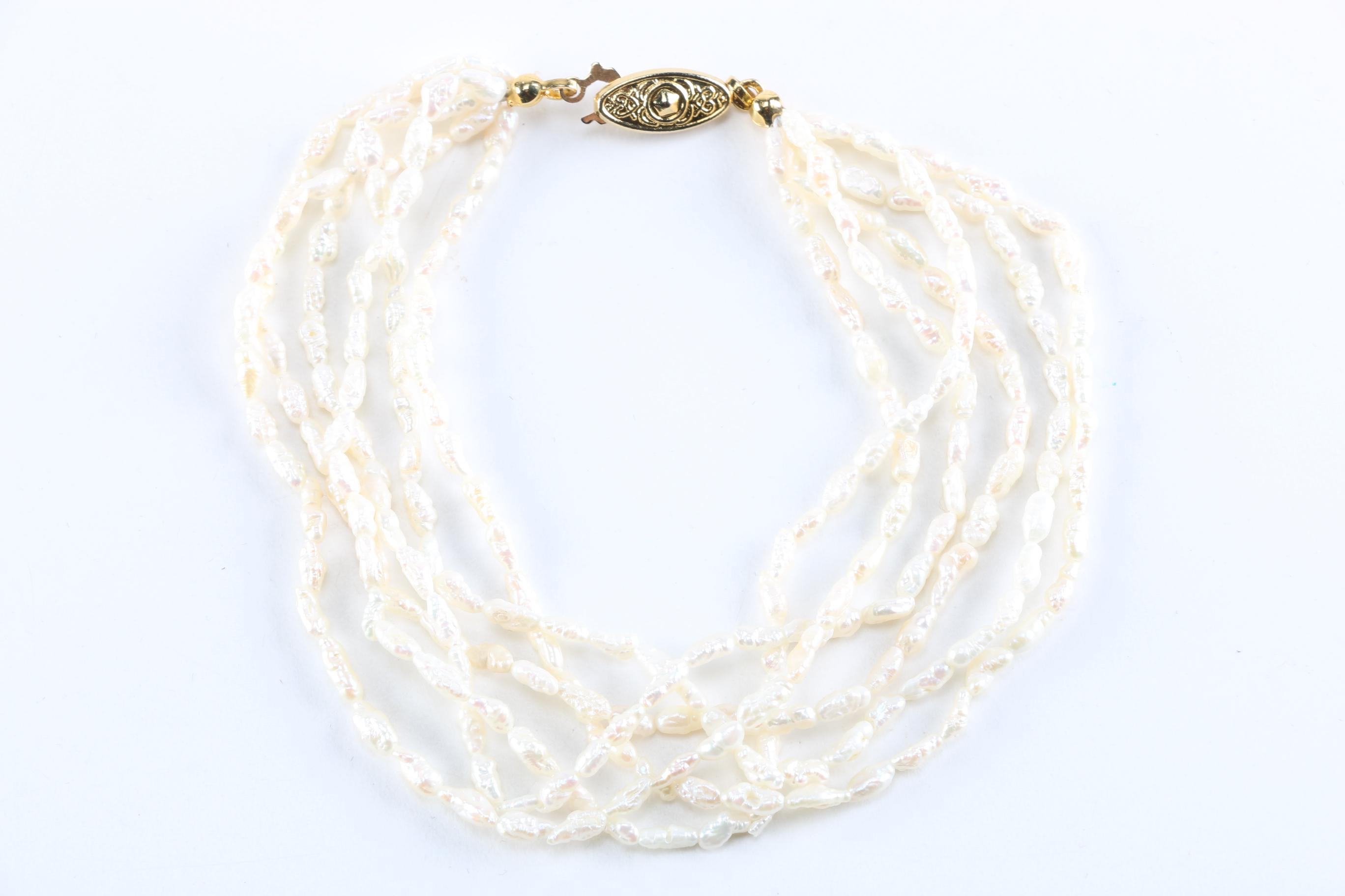 Collection of Multiple Strands of Cultured Pearl Jewelry