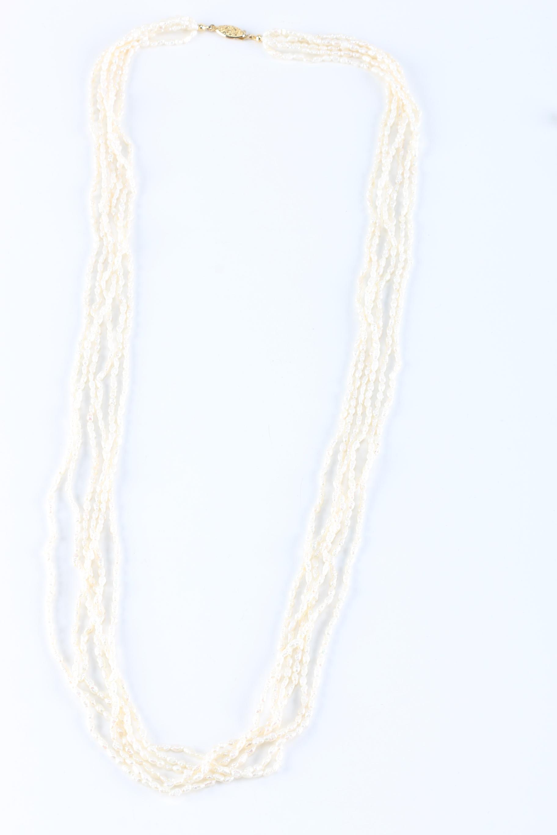 Collection of Multiple Strands of Cultured Pearl Jewelry