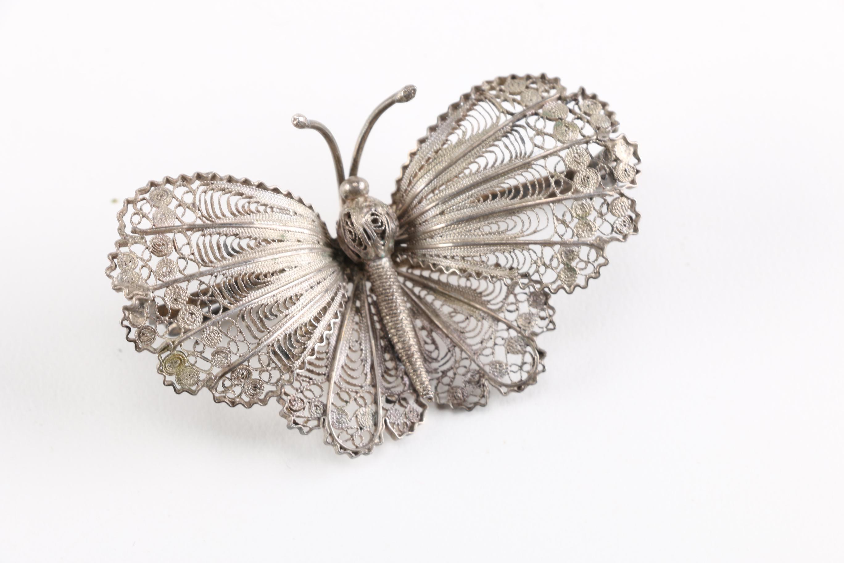 Sterling Silver Pin and Bracelets