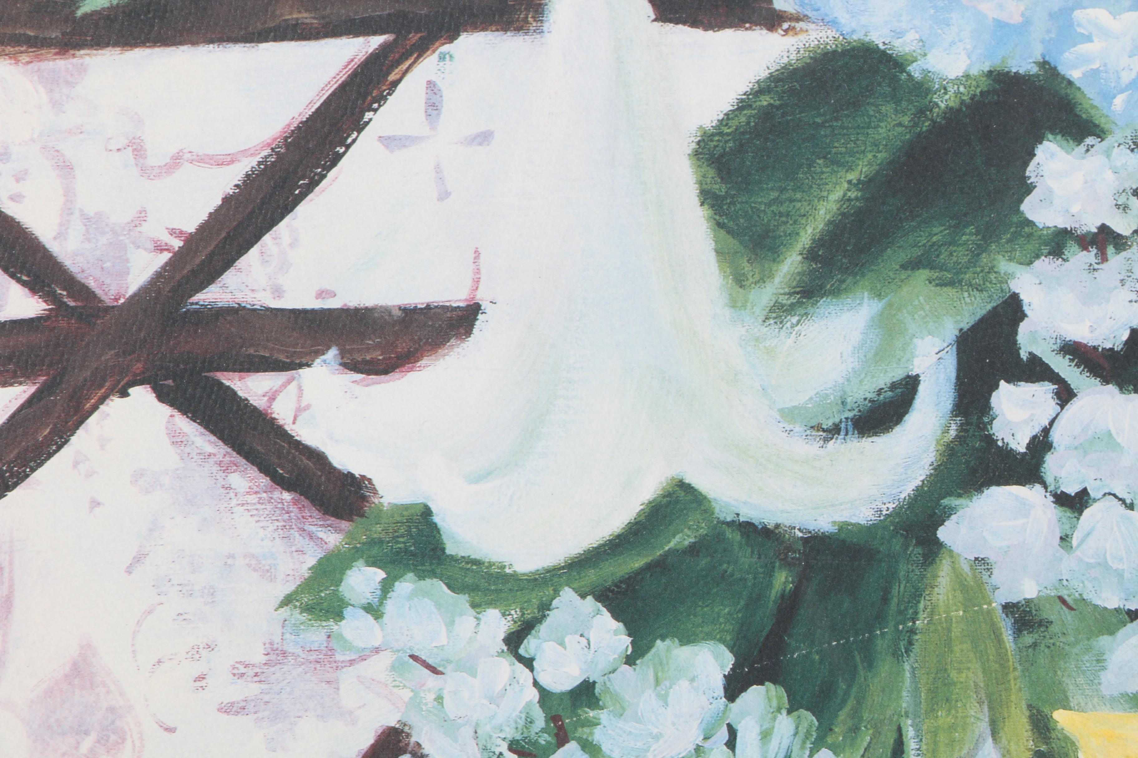 Kathy Dench Limited Edition Lithograph "Trumpet Vines II"