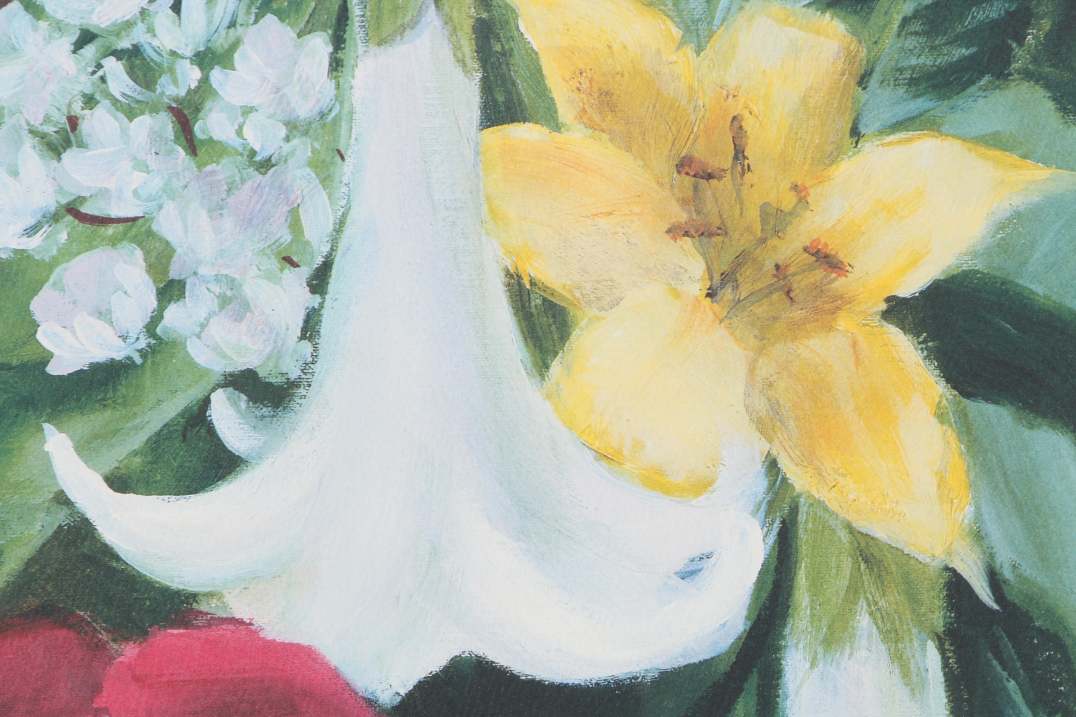 Kathy Dench Limited Edition Lithograph "Trumpet Vines II"