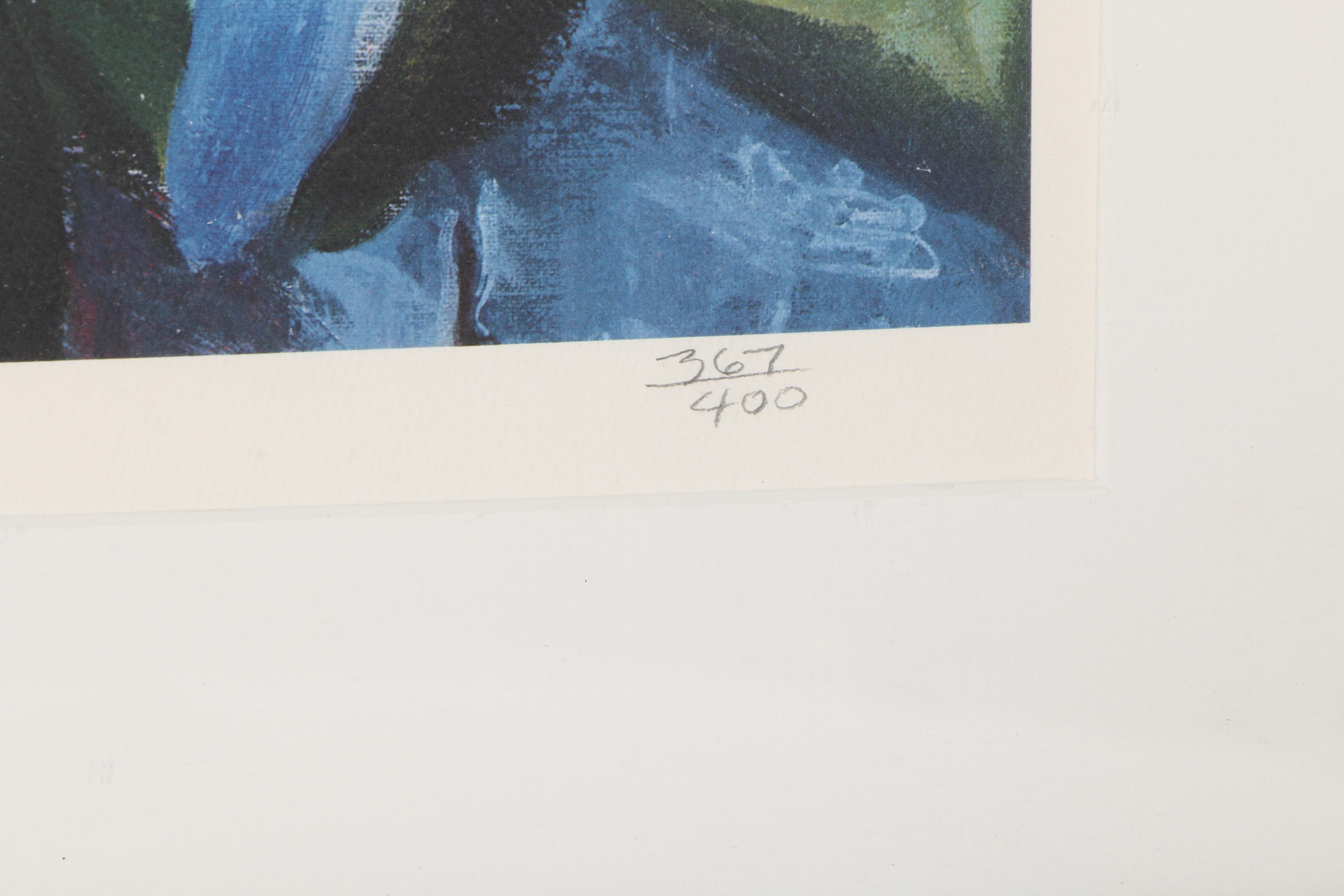 Kathy Dench Limited Edition Lithograph "Trumpet Vines II"