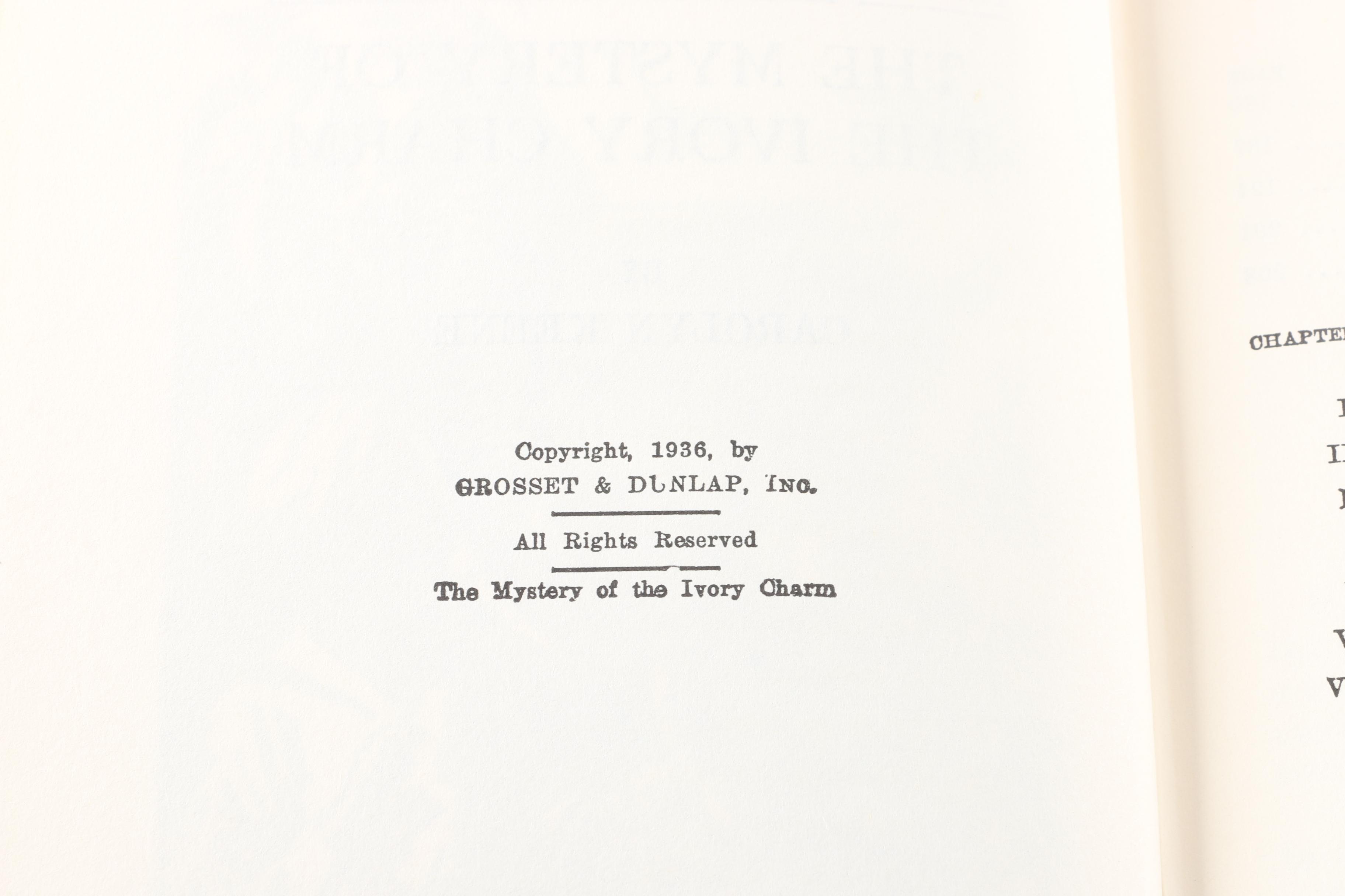 1960 Nancy Drew Novel "The Mystery of the Ivory Charm"