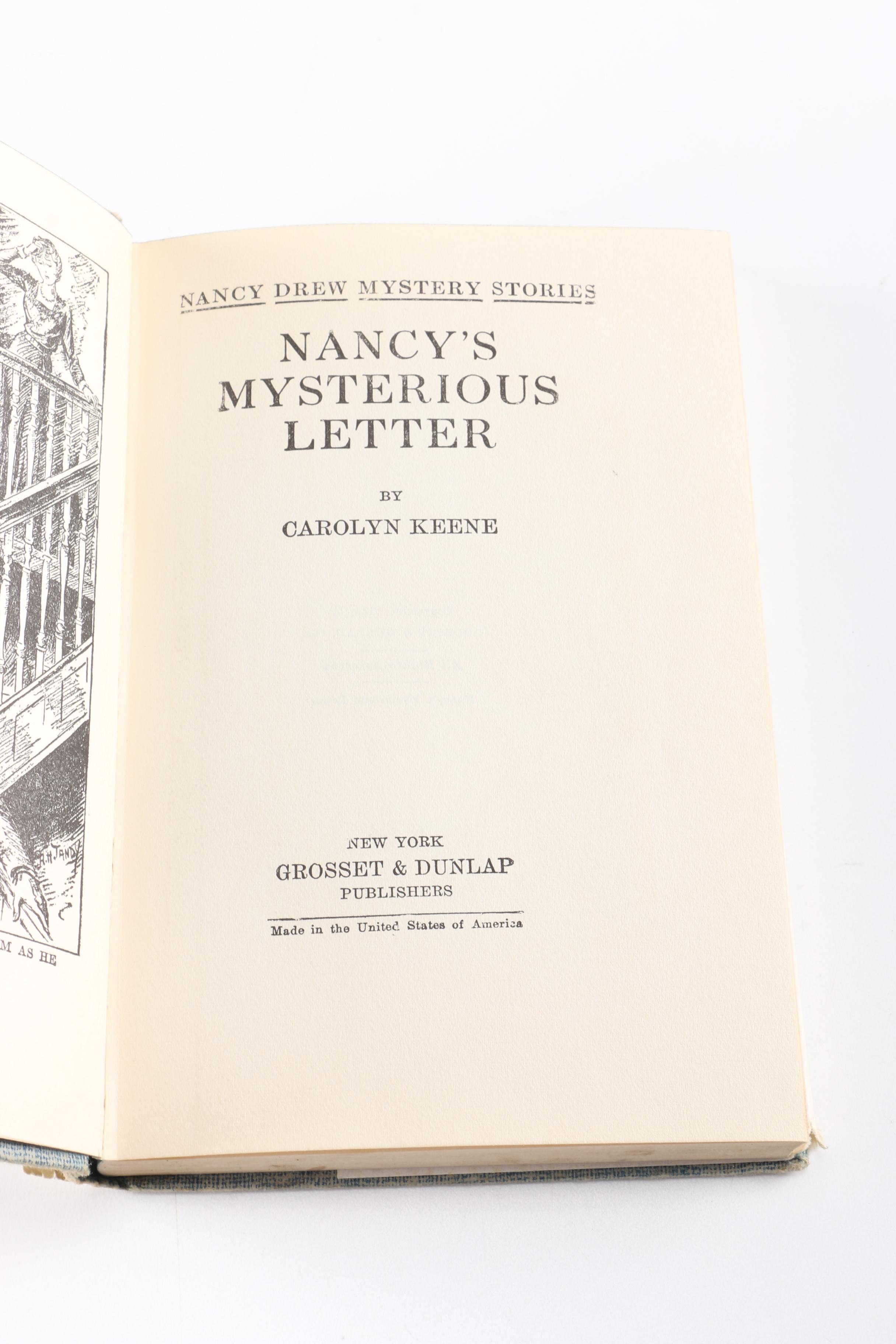 1960 Nancy Drew Novel "Nancy's Mysterious Letter"