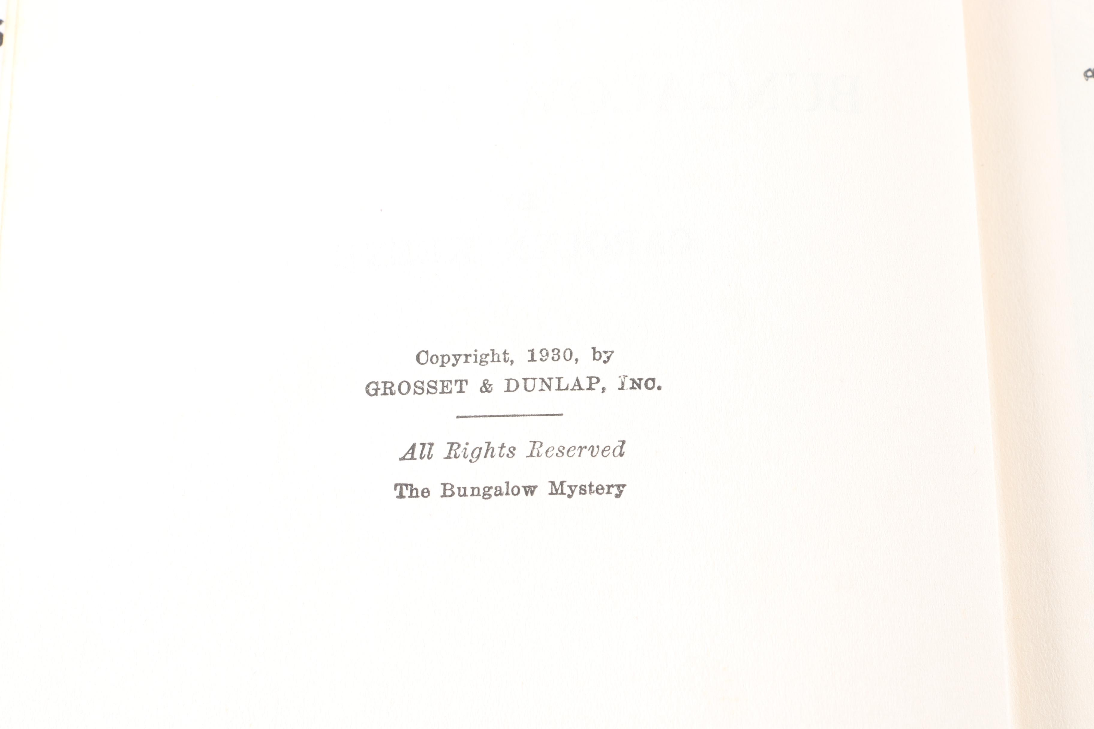 1954 Nancy Drew Novel "The Bungalow Mystery"