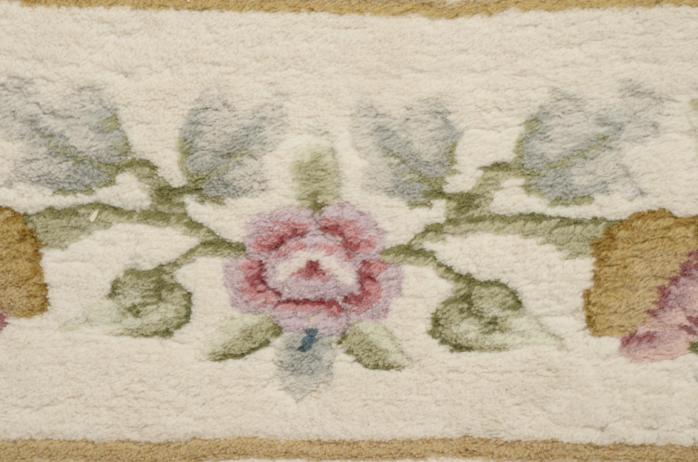 White Floral Area Rug