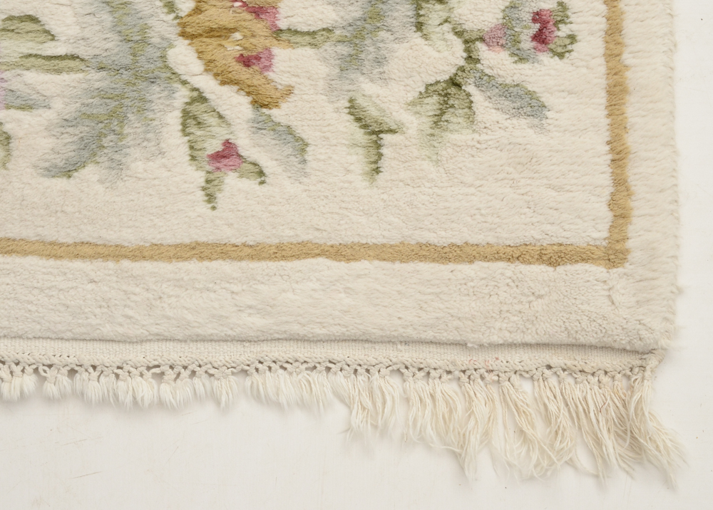 White Floral Area Rug