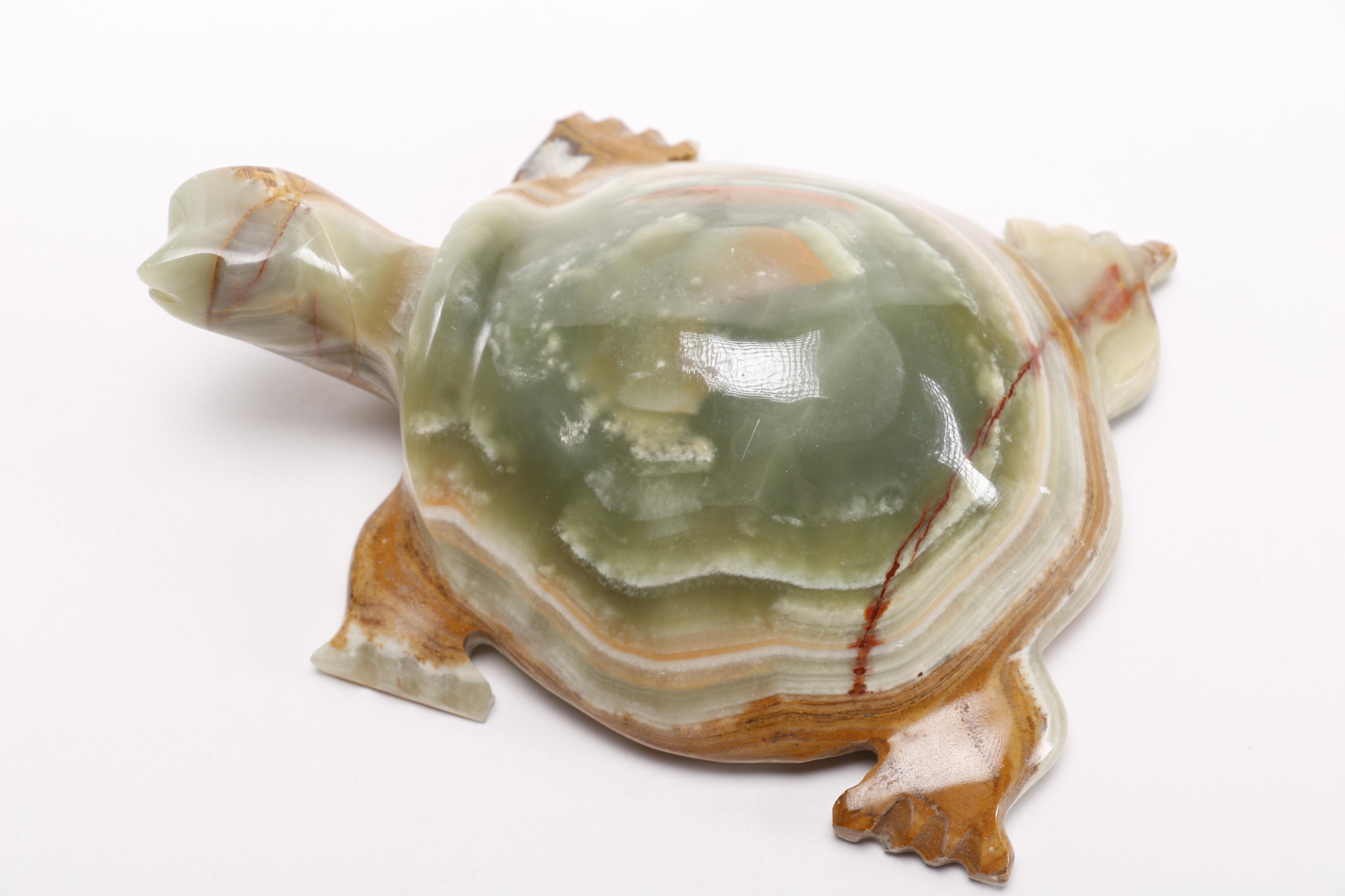 Agate Turtle with A Stone Ball