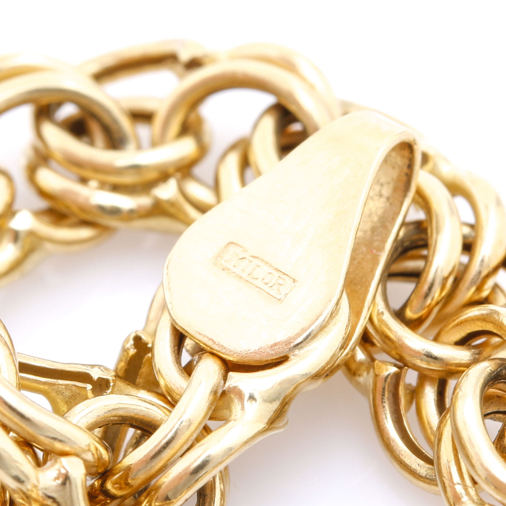 18K Yellow Gold Double Chain Link Bracelet