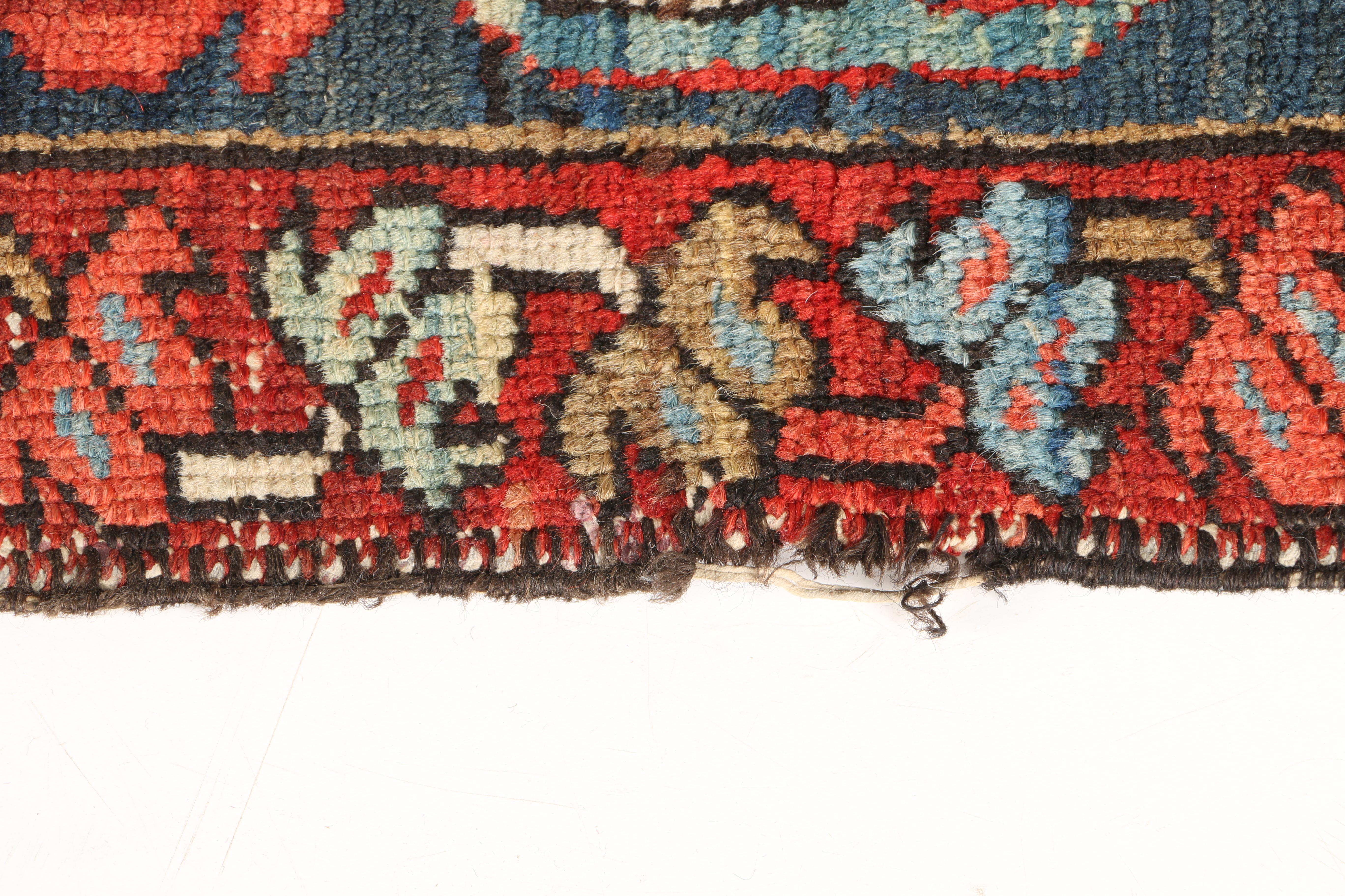 Hand-Knotted Vintage Heriz Wool Area Rug