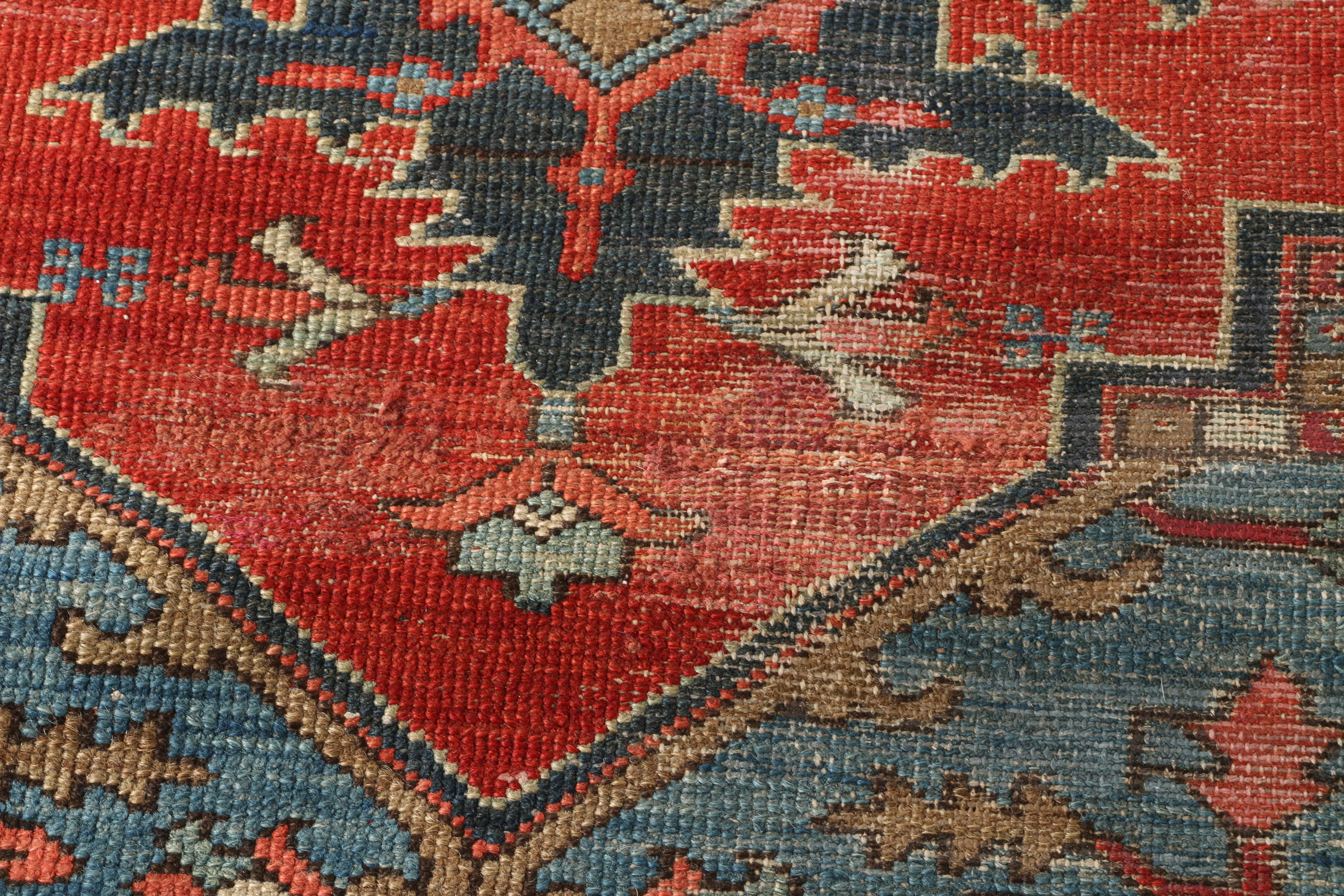 Hand-Knotted Vintage Heriz Wool Area Rug