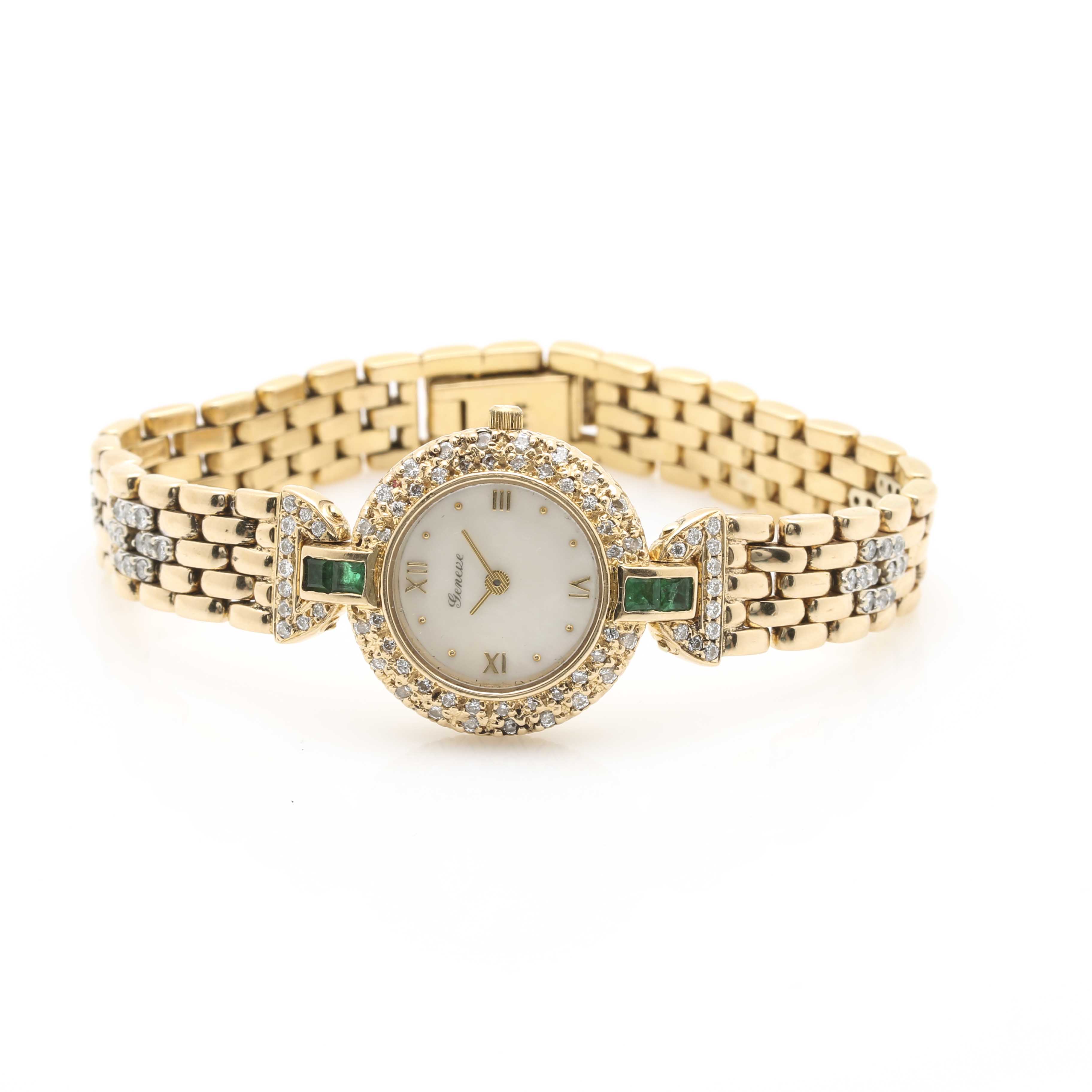 Geneve 18K Yellow Gold and 1.46 CTW Diamond Watch