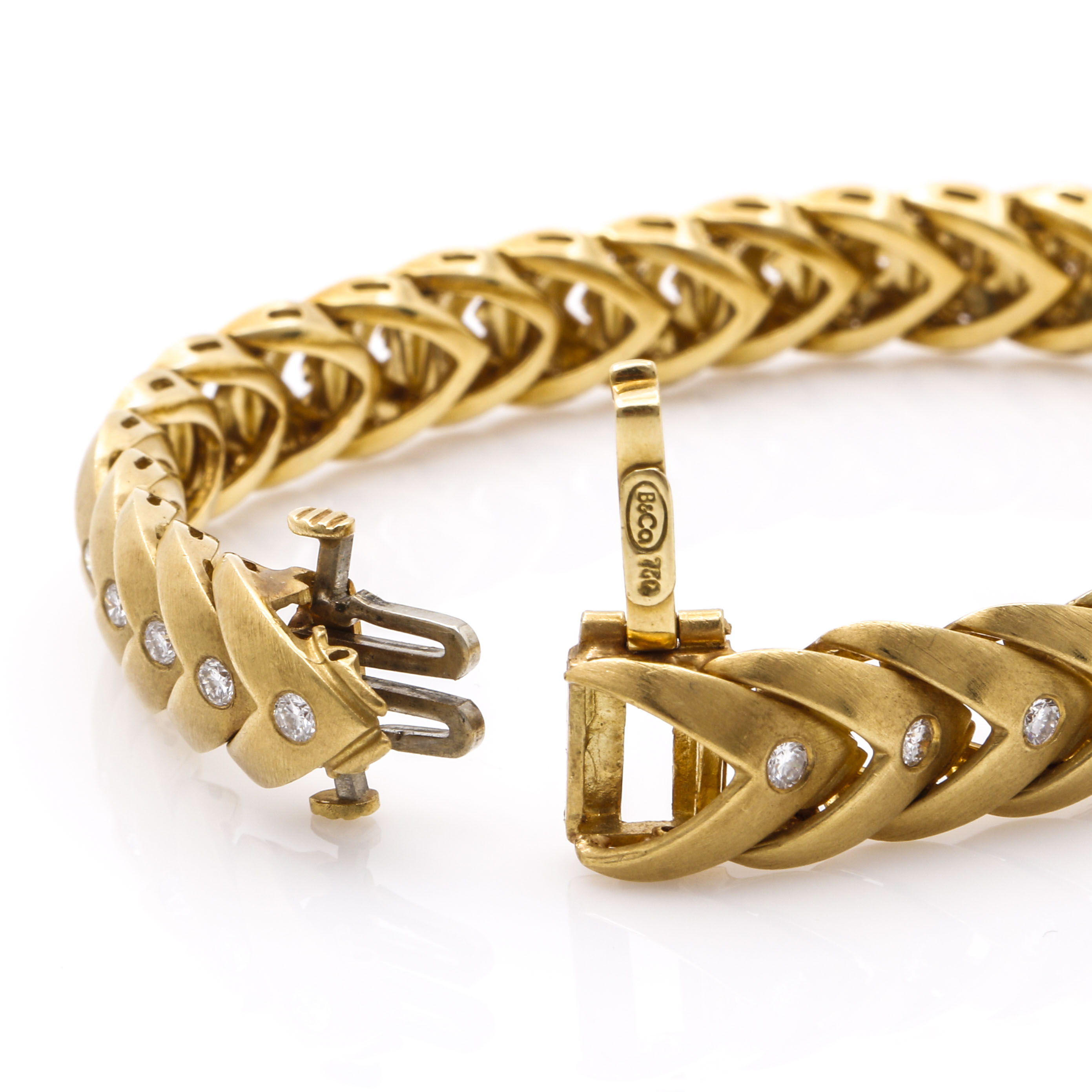 18K Yellow Gold 0.96 CTW Diamond Fancy Link Bracelet