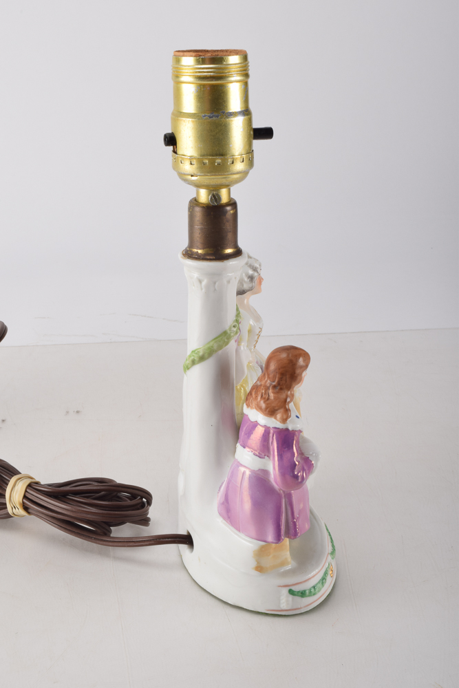 Vintage Rococo Revival Boudoir Lamps