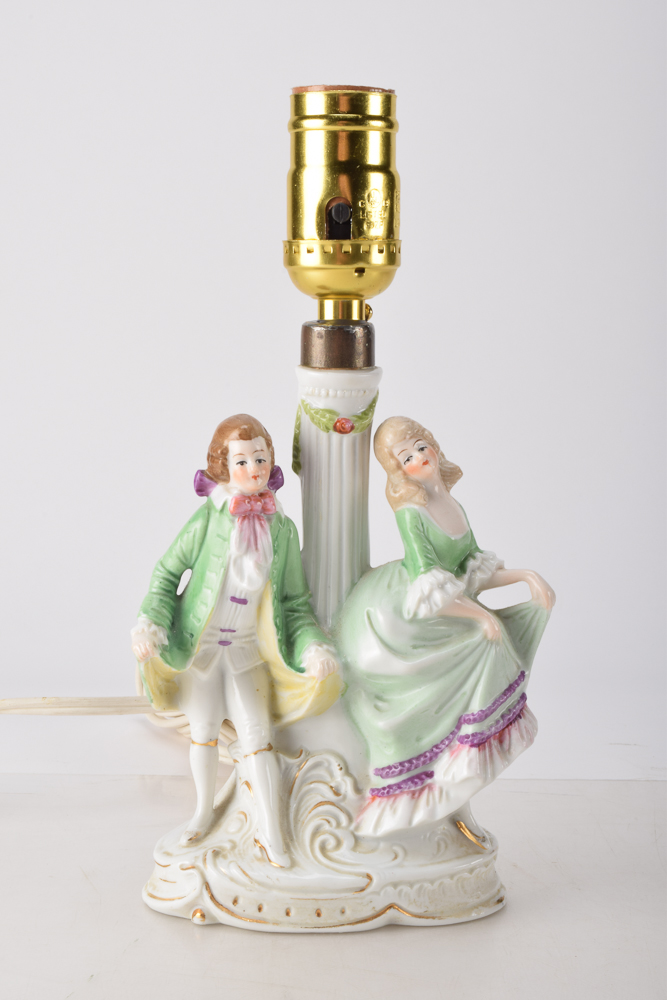 Vintage Rococo Revival Boudoir Lamps