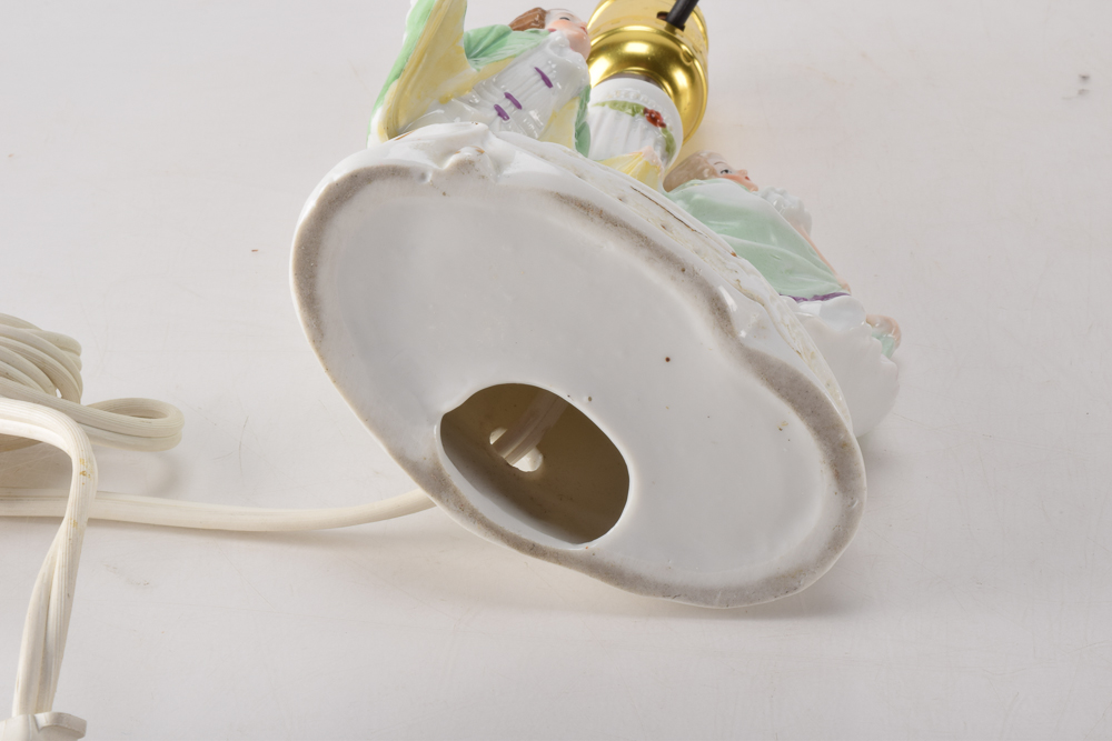 Vintage Rococo Revival Boudoir Lamps