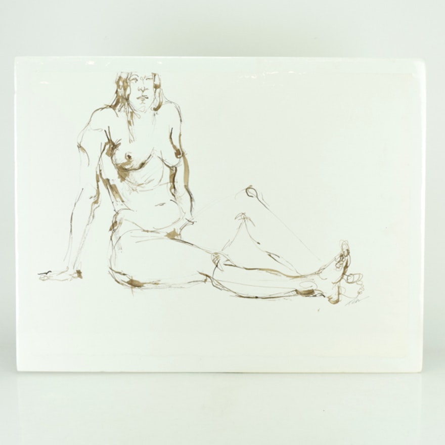 John Tuska Ink Wash on Paper of Figure
