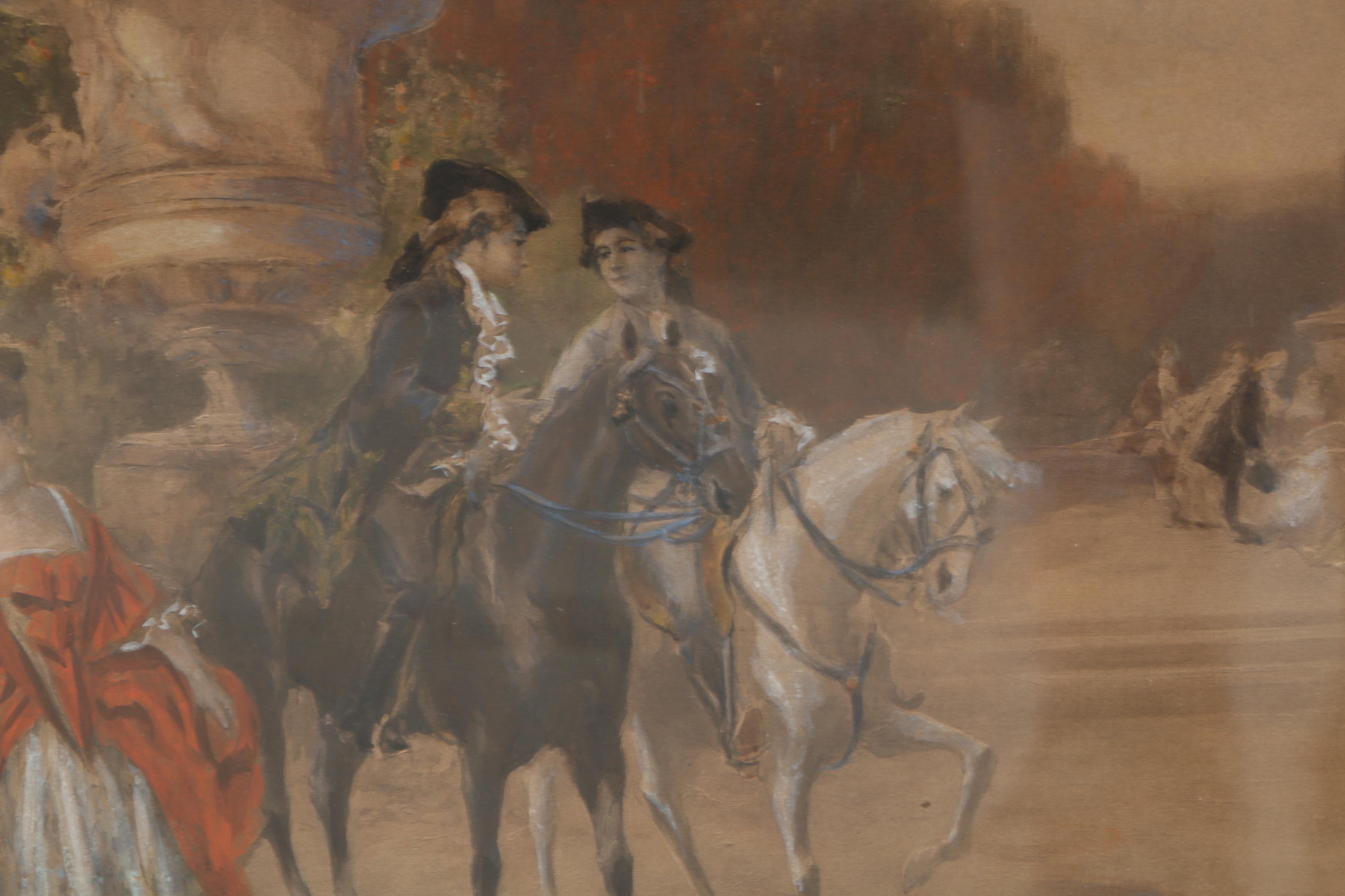 After Vicente Garcia de Paredes Embellished Lithograph "Sunday in the Park"