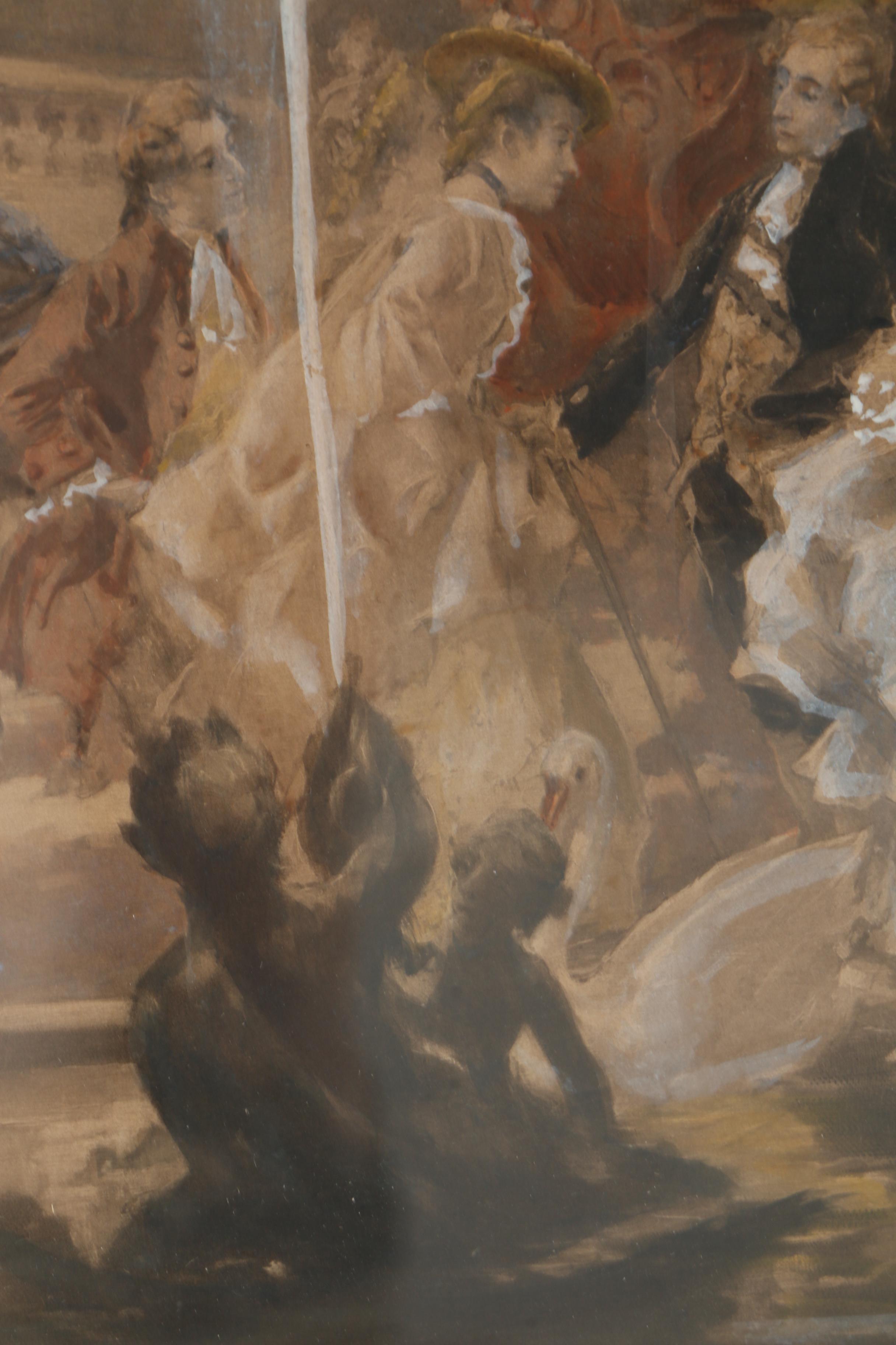 After Vicente Garcia de Paredes Embellished Lithograph "Sunday in the Park"